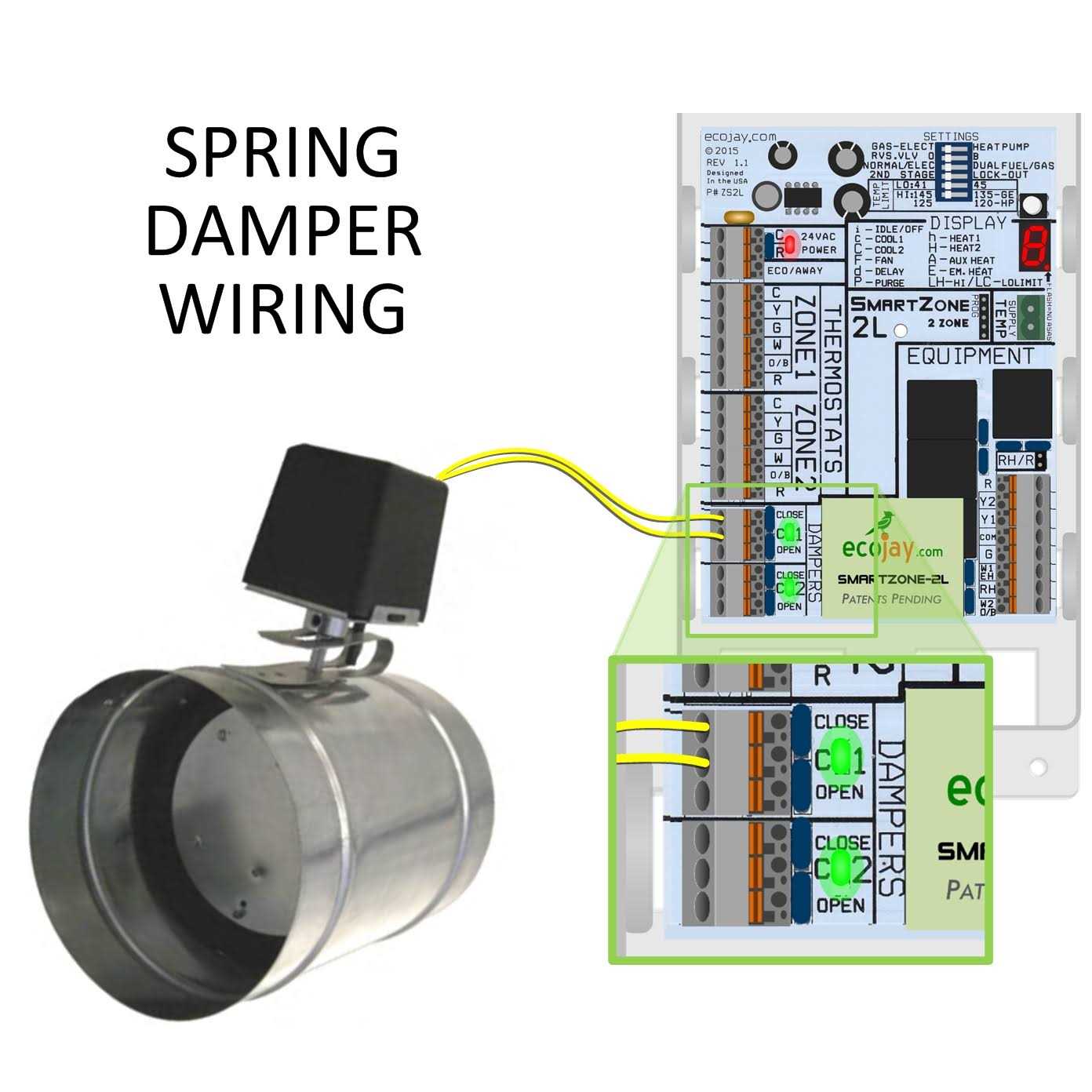 8 Inch Round Zone Damper - Professional HVAC Zoning Replacement Power Open/Close 24VAC