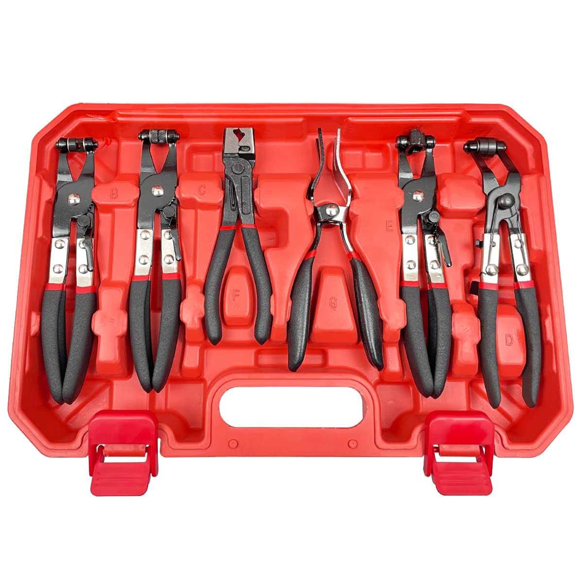 thumbnail image 2 of Specialty Tools For Mechanics Aoibox 9pcs Hose Clamp Pliers Set For Fuel Oil Water Hoses Automotive Long Reach Hose Clamp Remover Kit With Flexible Wire Clic R Type Swivel Jaw Flat Band 2 of 10