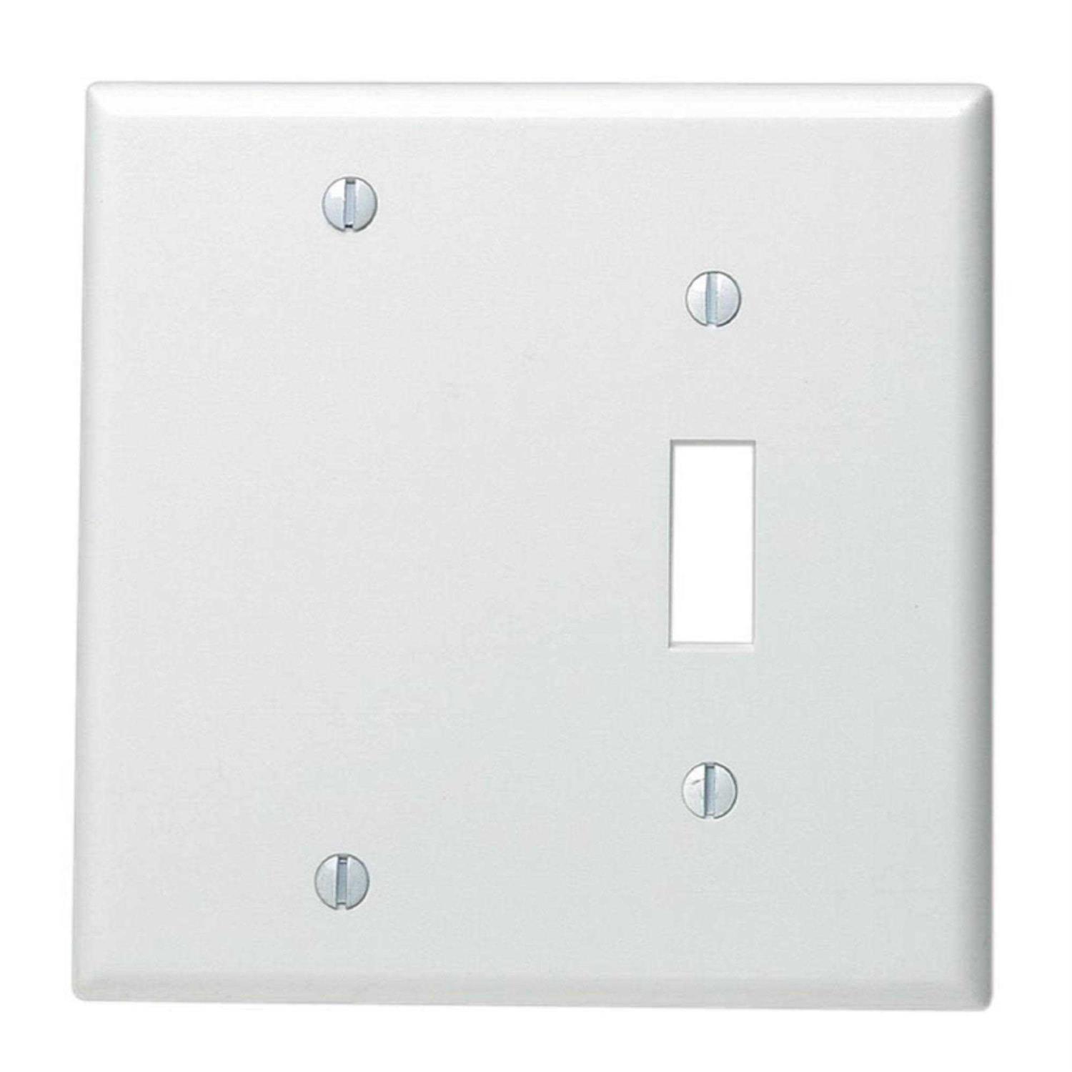 Leviton White 2-Gang 1-Toggle/1-Blank Wall Plate 88006