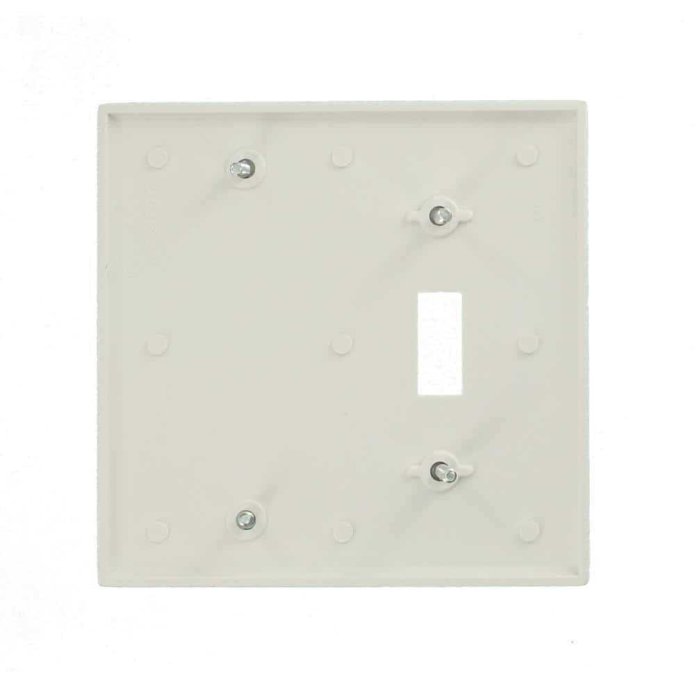 Alternative view of Leviton White 2-Gang 1-Toggle/1-Blank Wall Plate 88006