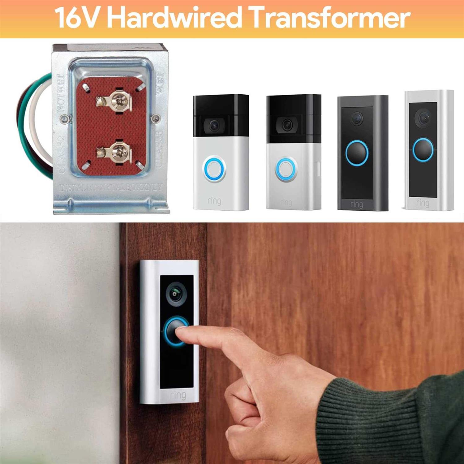 Alternative view of Doorbell Transformer for Ring Video Doorbell 16v 30va Hardwired Doorbell Chime Transformer Power Supply
