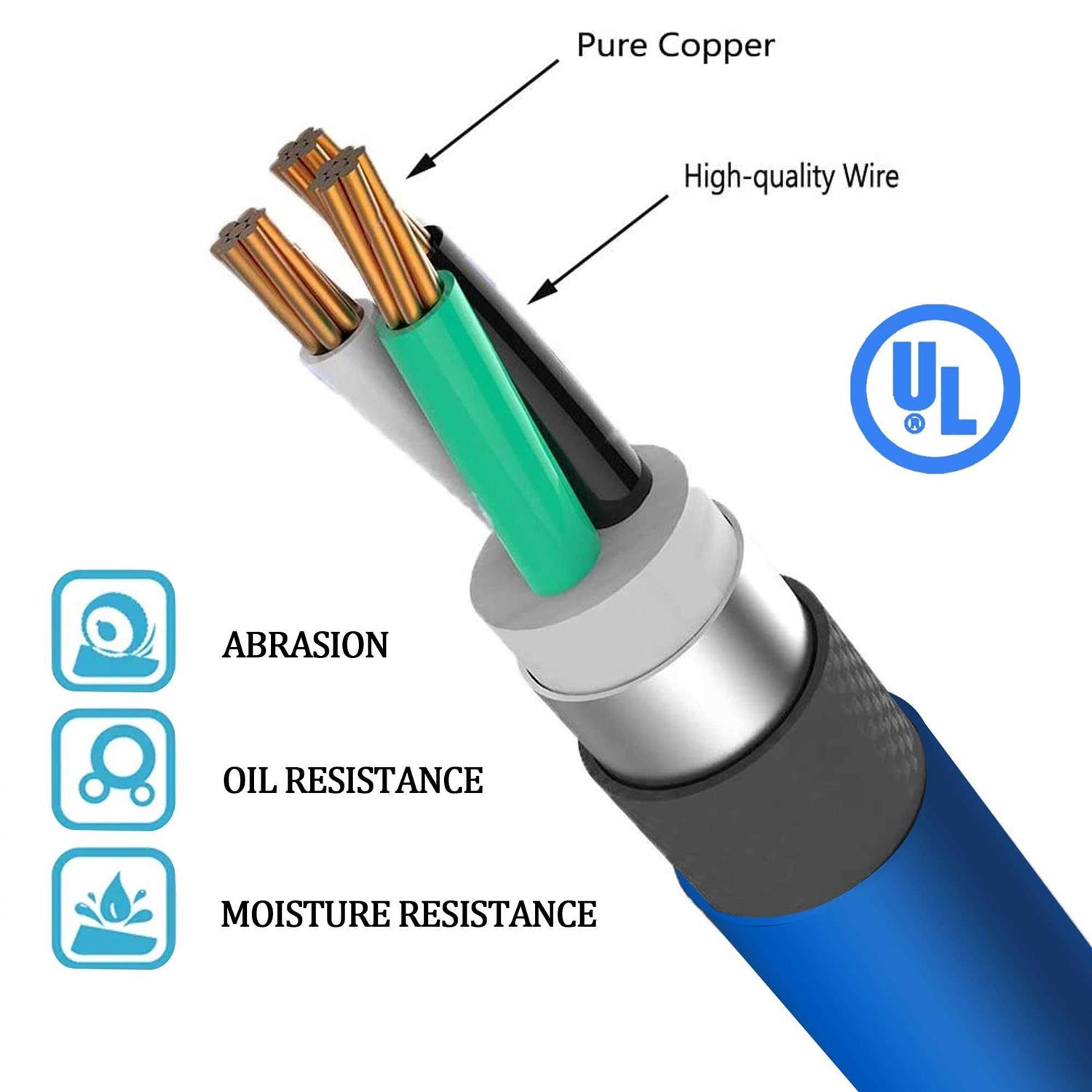 Alternative view of S7 Welder Extension Cord Heavy Duty 25 Feet 6-50 Nema R Plug Lighted Welding Cord with ETL Approved