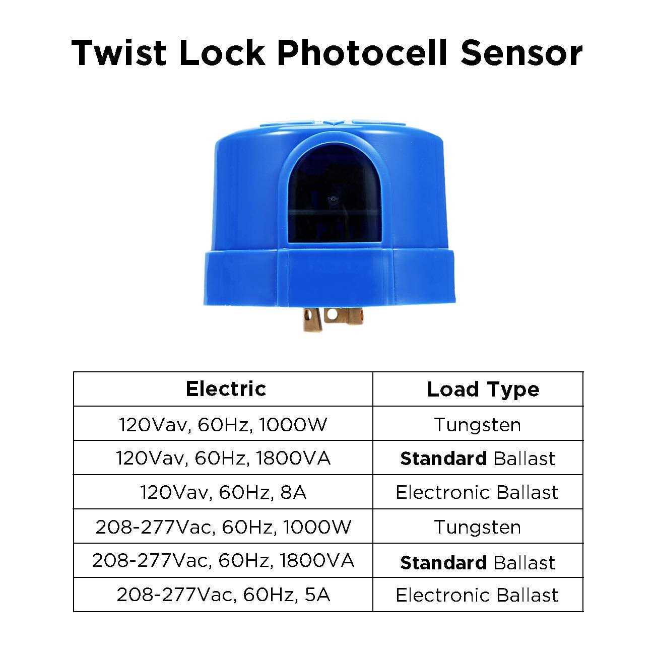 Twist Lock Photocell for Outdoor Lights UL Listed Auto On Off Photocell ...
