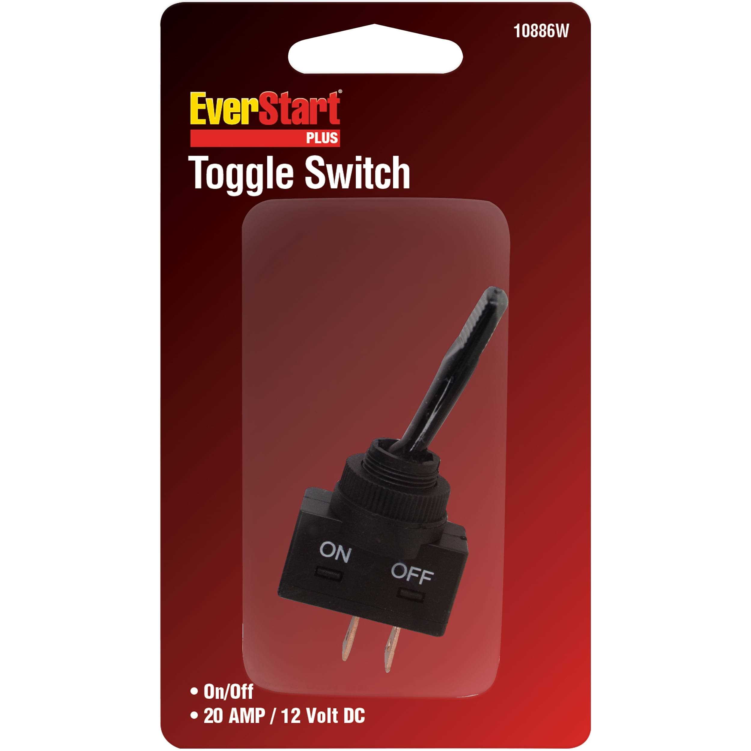 Everstart 20 Amp Black Universal Plastic Toggle Switch 10886W