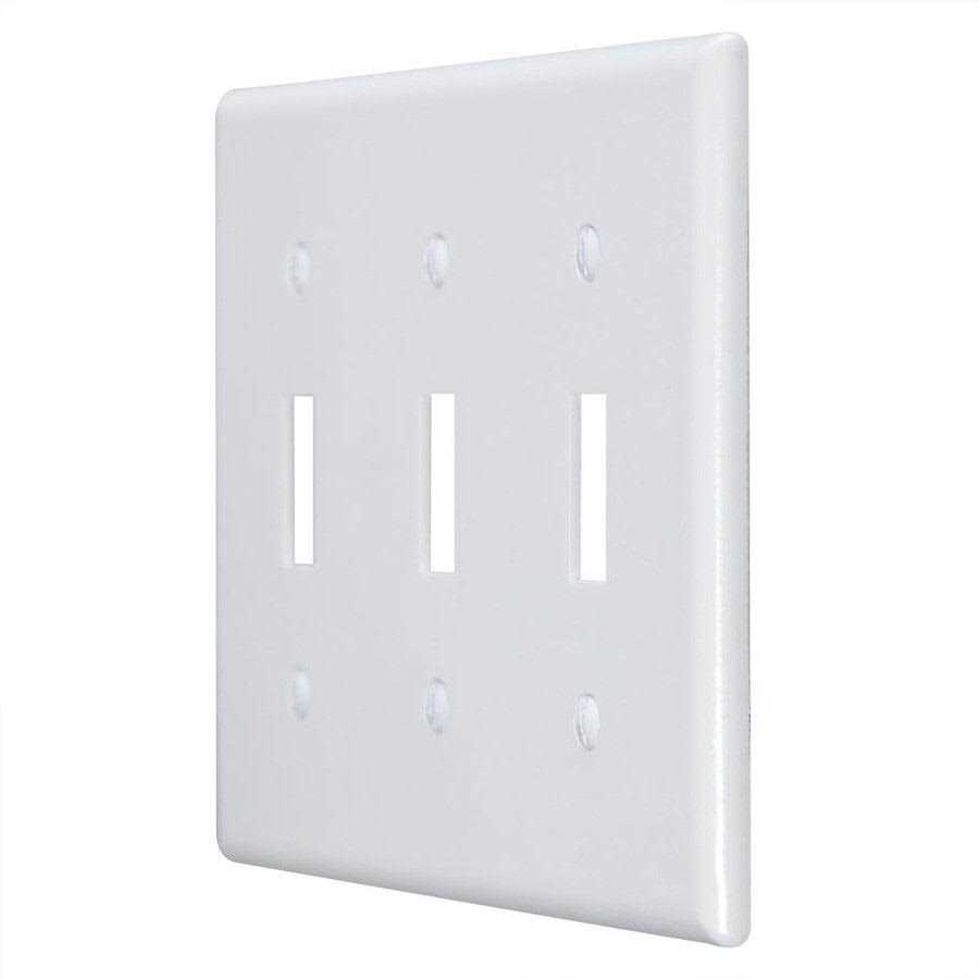 Alternative view of Leviton White 3-Gang Toggle Wall Plate 88011