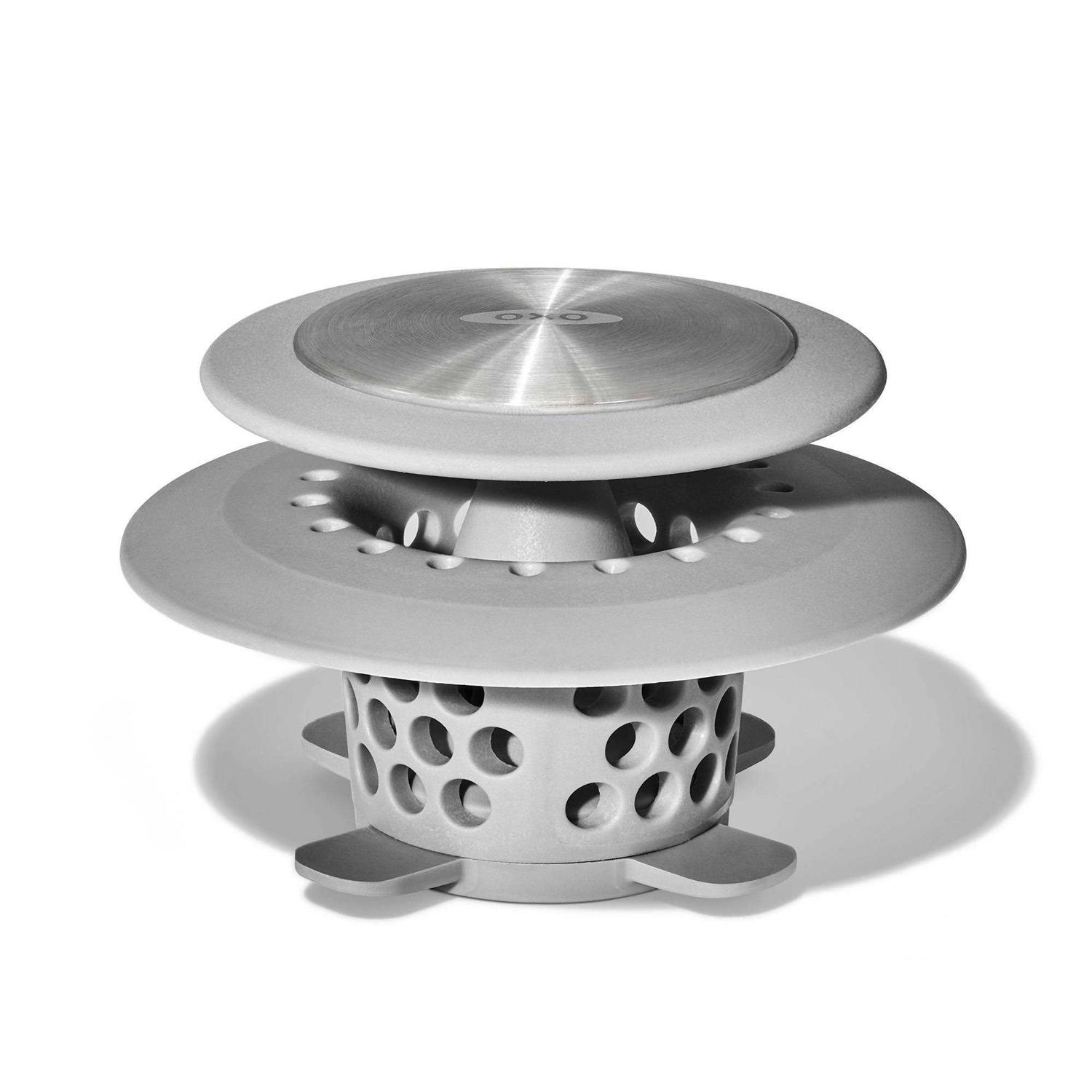 OXO Hair Catch Drain Protector Gray