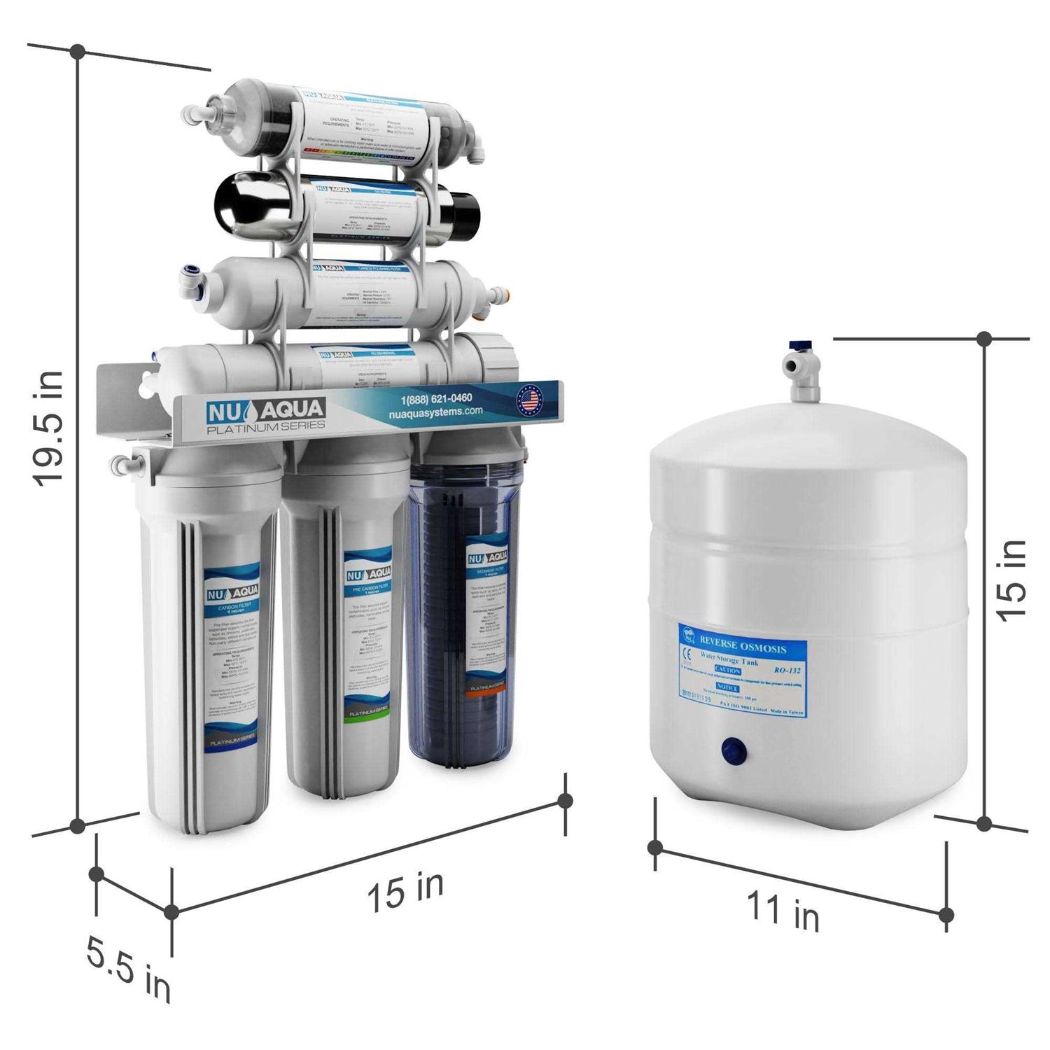 Alternative view of NU Aqua 7-Stage UV & Alkaline Under Sink Reverse Osmosis Water Filter System