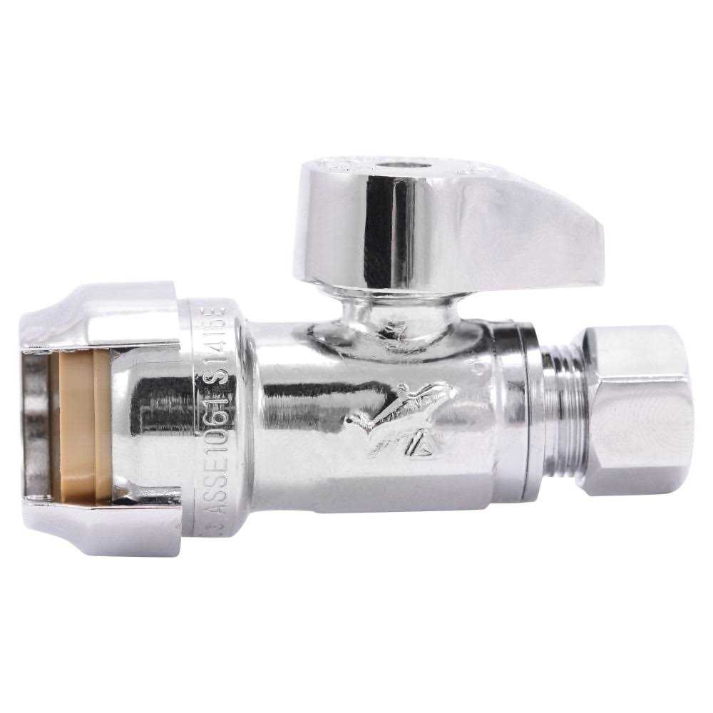 Alternative view of SharkBite 1/2-in Push-to-connect x 3/8-in OD Compression Brass Quarter Turn Stop Straight Valve
