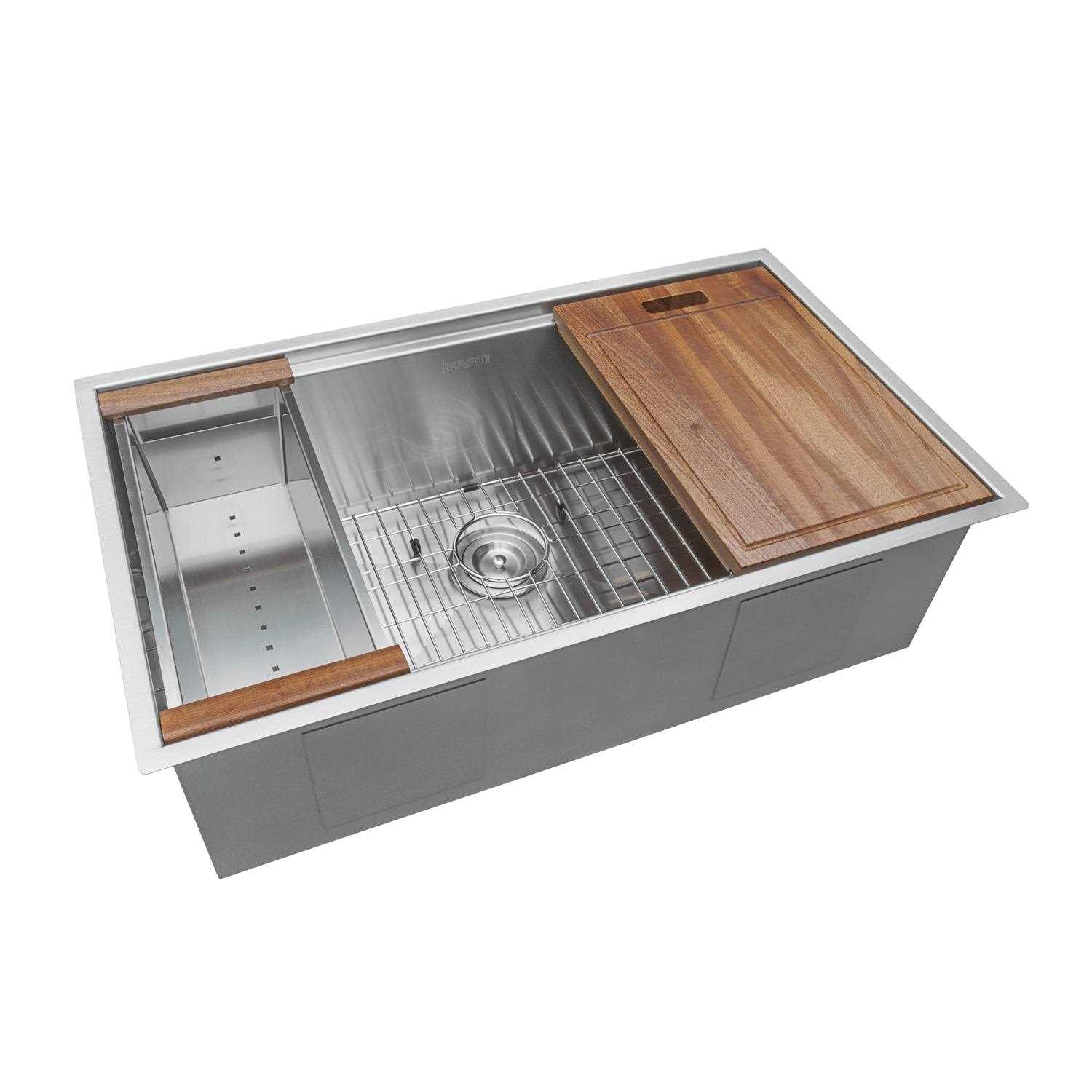 Ruvati 30-inch Workstation Ledge Undermount 16 Gauge Stainless Steel Kitchen Sink Single Bowl RVH8310
