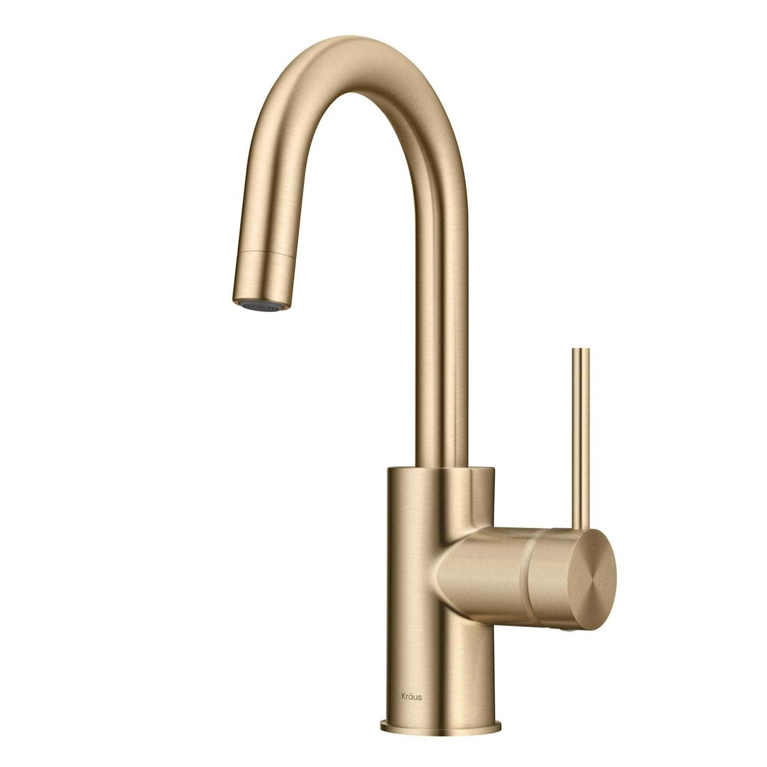 Kraus Oletto Single Handle Kitchen Bar Faucet with QuickDock Top Mount Installation Assembly KPF-2600