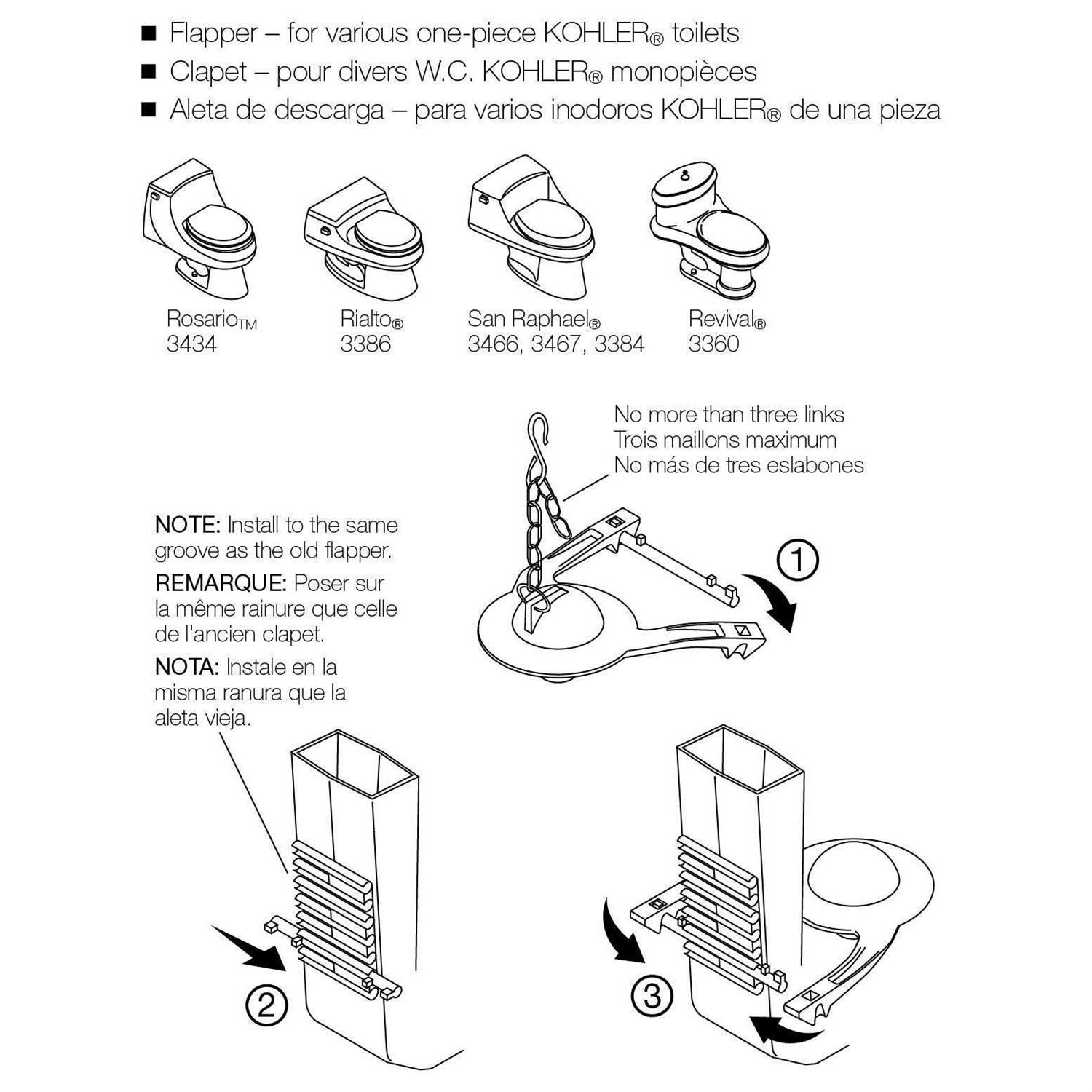 Alternative view of Kohler GP84995 Flapper