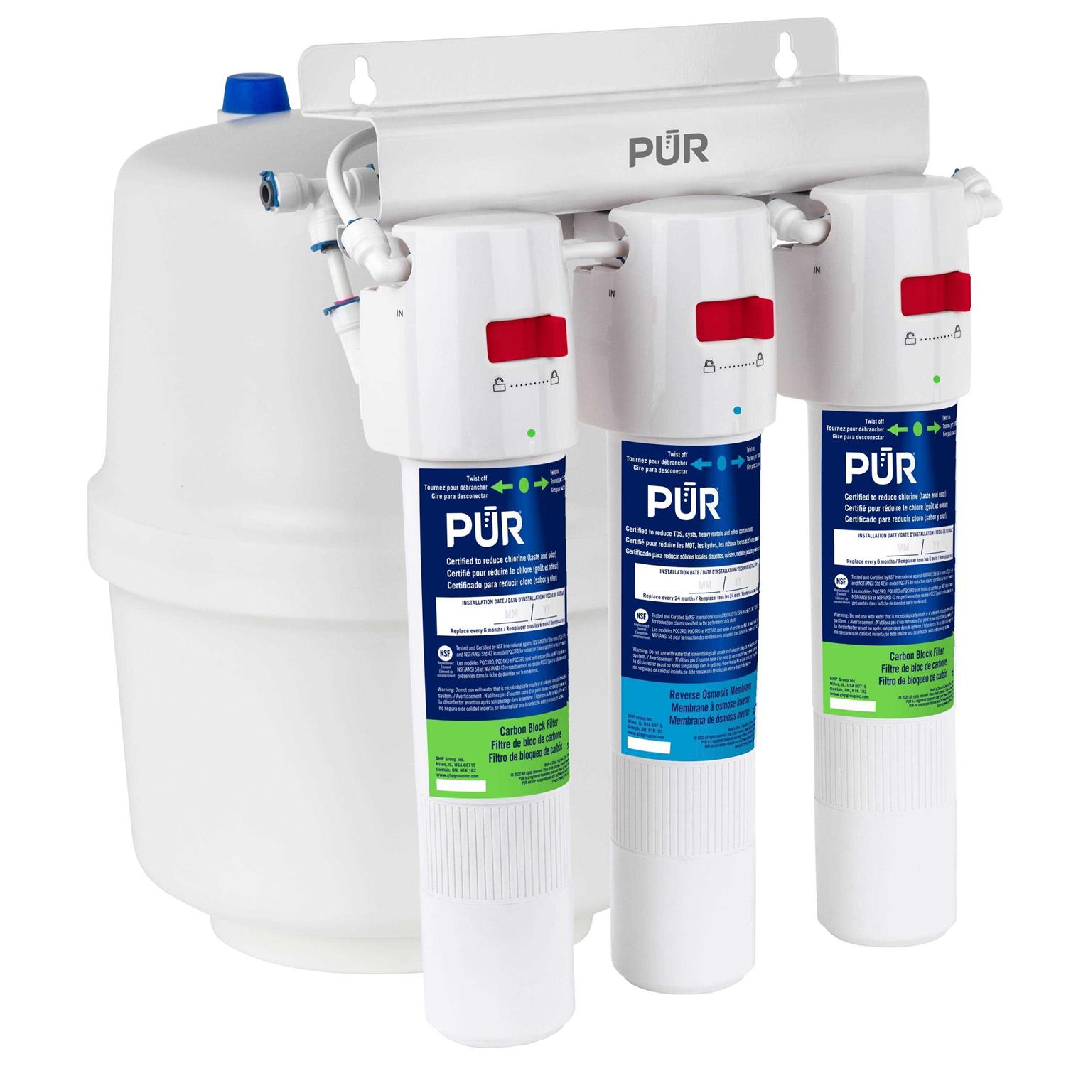 PUR 3-Stage Under Sink Quick-Connect Reverse Osmosis Water Filtration System PQC3RO