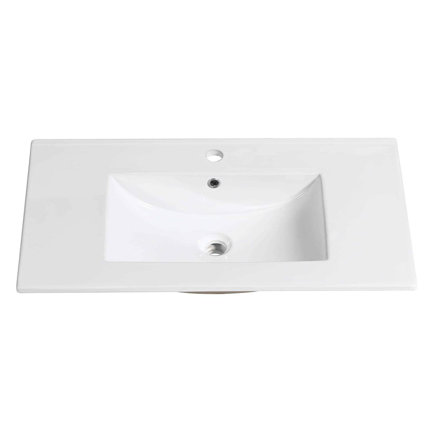 Saint Birch Ceramic Single Bathroom Vanity Top With Sink 1 Hole
