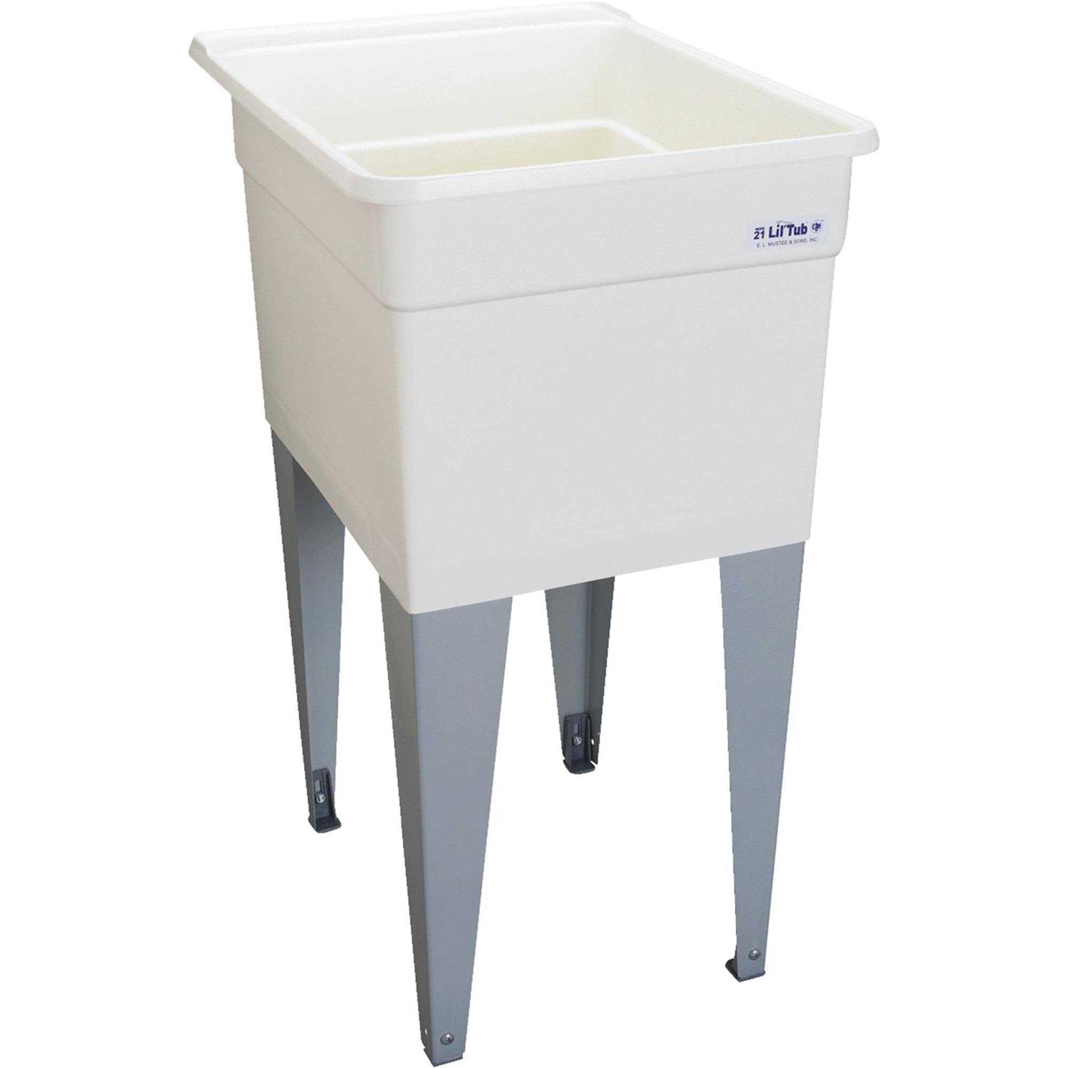 Mustee 21F Liltub Utilatub Laundry Tub Floor Mount 24-inch x 18-inch