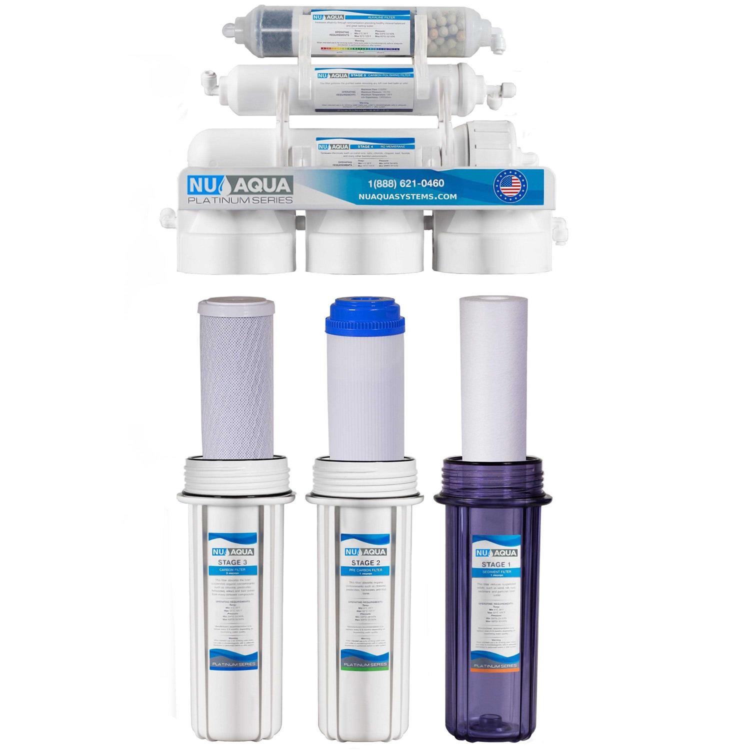 Alternative view of NU Aqua 6 Stage Alkaline Reverse Osmosis under sink Water Filter System