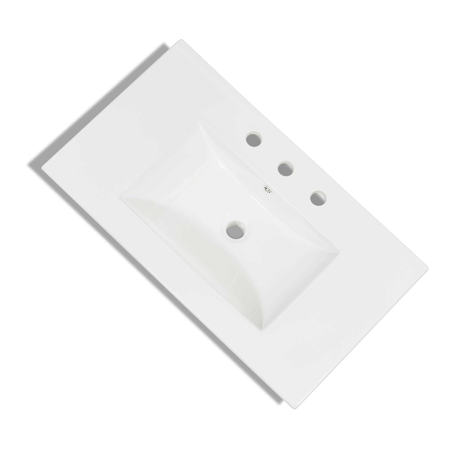 Alternative view of Saint Birch 24 Modern Ceramic Single Bathroom Vanity Top With Sink