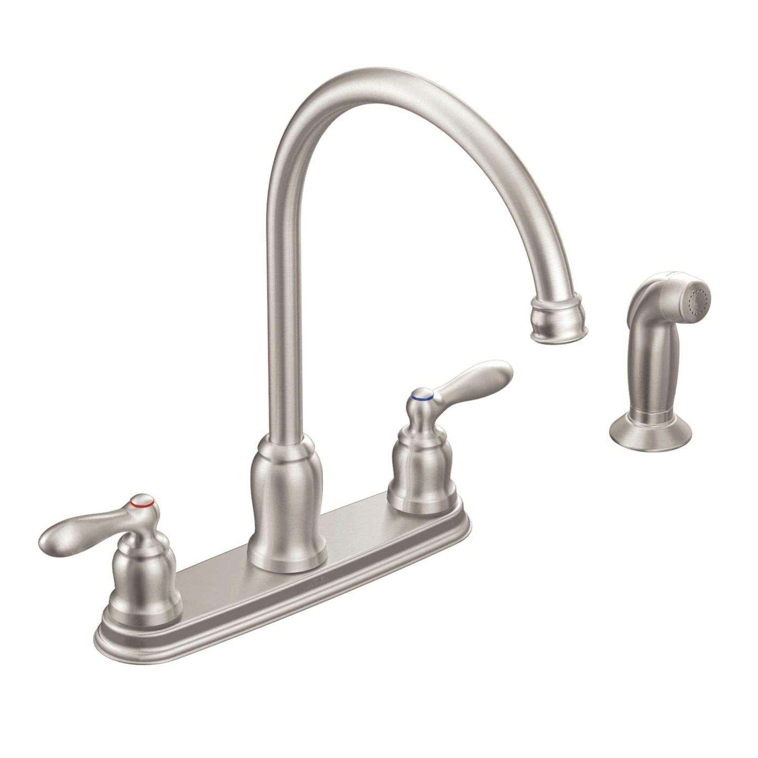 Moen Caldwell Stainless Two Handle High Arc Kitchen Faucet CA87060SRS