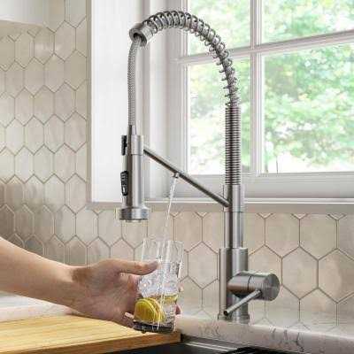 Alternative view of Kraus Bolden 2-in-1 Commercial Style Pull-Down Single Handle Water Filter Kitchen Faucet for Water Filtration System
