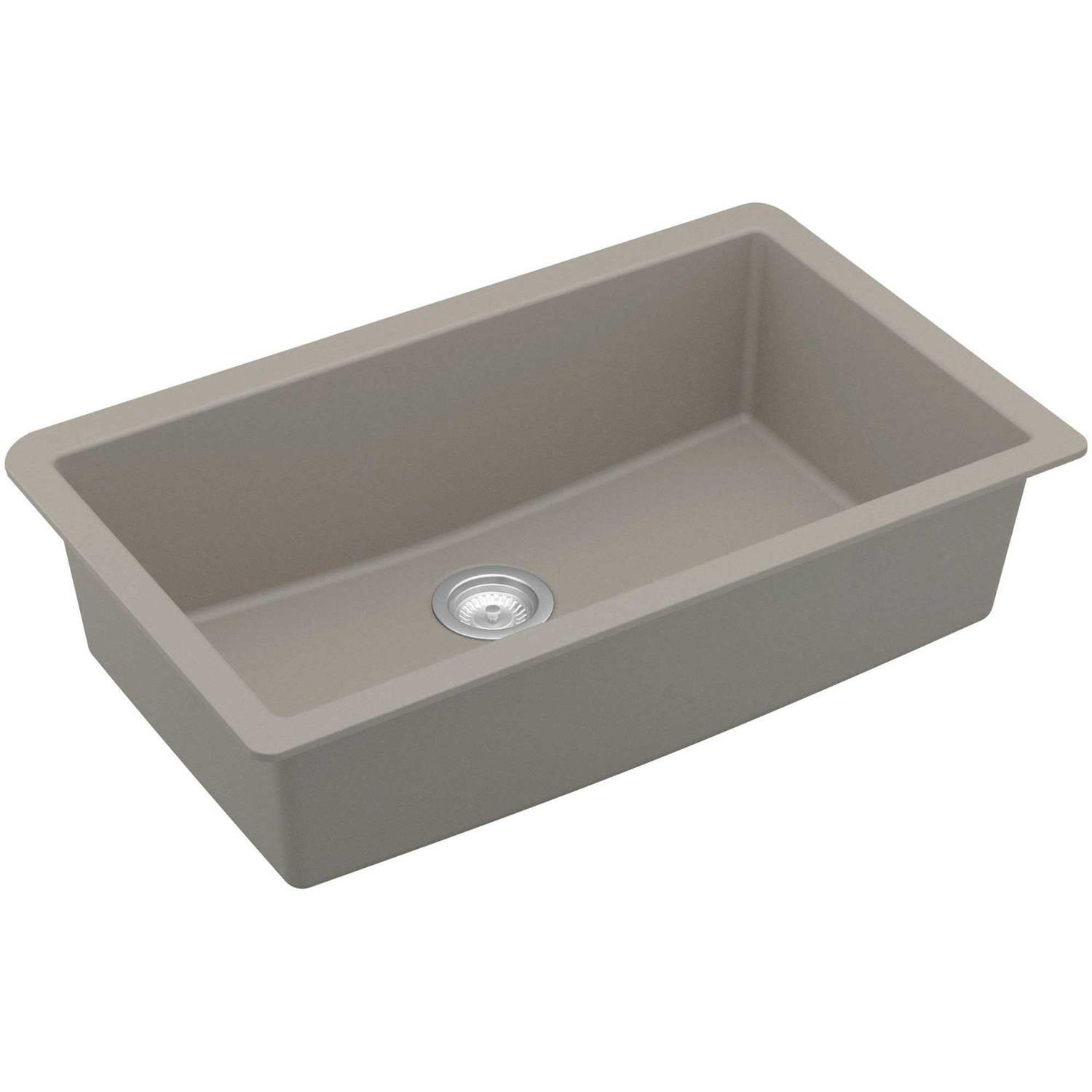 Karran QU 812 Quartz 32.5 in. Large Single Bowl Undermount Kitchen Sink QU-812