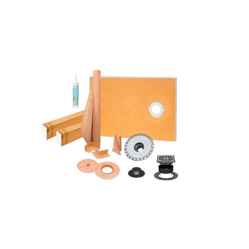 Schluter Kerdi 38 x 60 Offset Shower Kit with 2 Flange and Joint Sealant