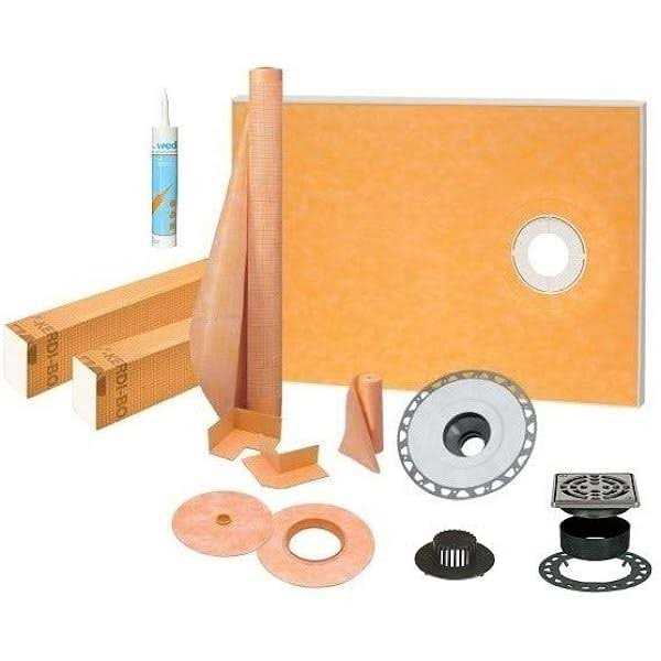 Alternative view of Schluter Kerdi 38 x 60 Offset Shower Kit with 2 Flange and Joint Sealant
