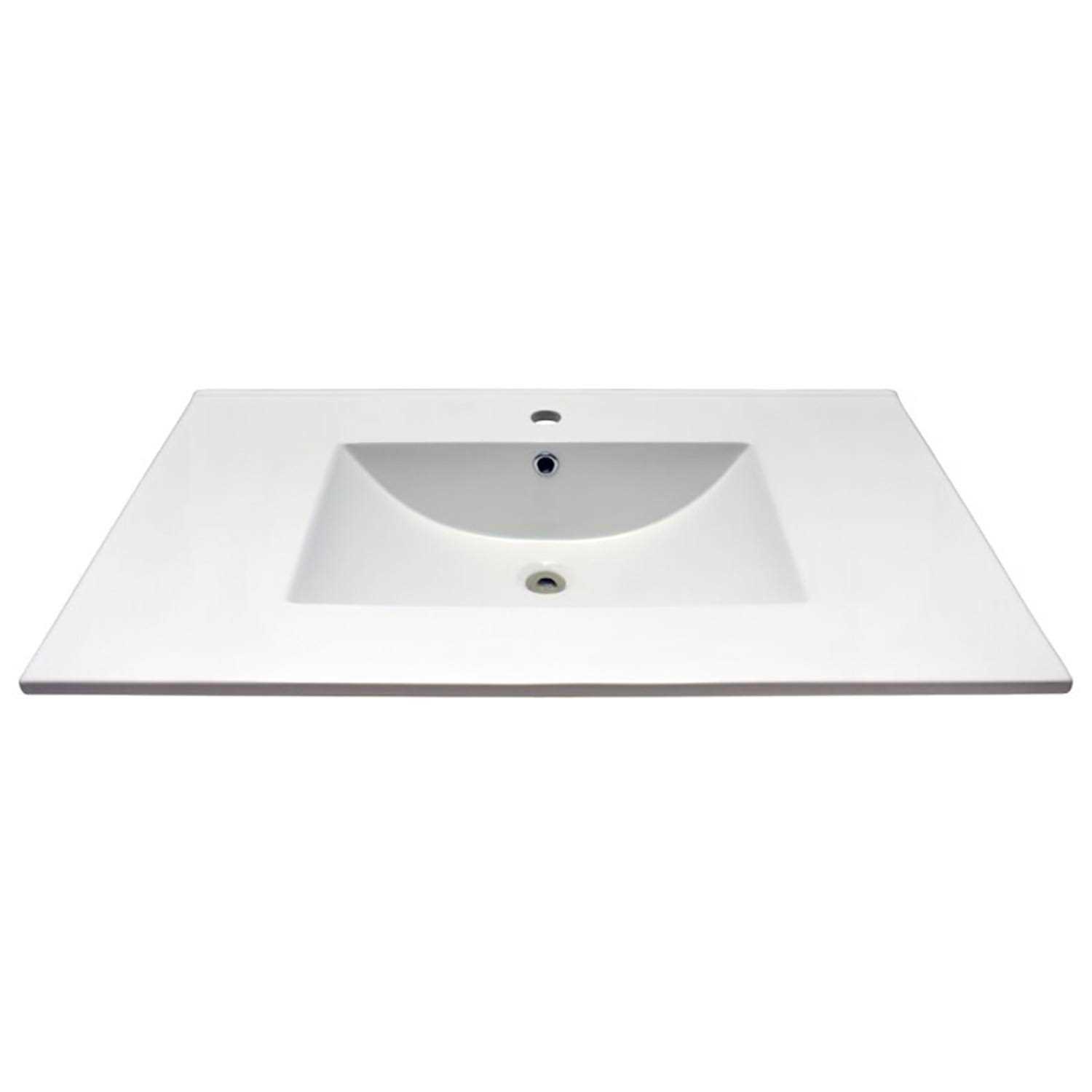 Alternative view of Saint Birch 36 White Ceramic Single Bathroom Vanity Top with Sink