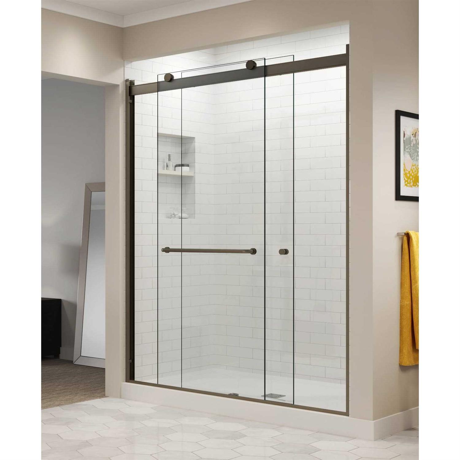 Miseno Msdrev6070cl Revolution 70 inch High x 56 inch-60 inch Wide Sliding Framed Shower Door
