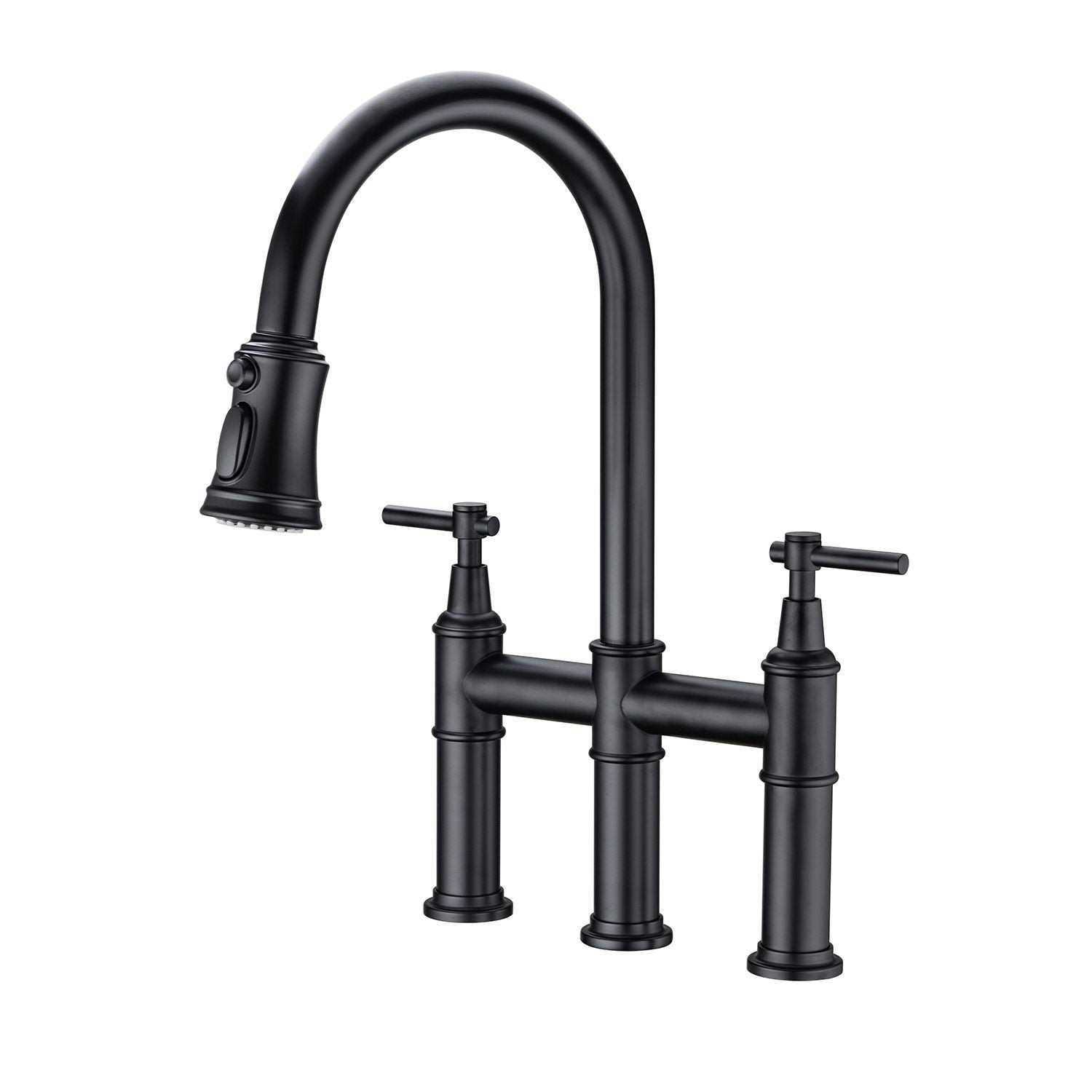 Pfister Hanover 2-Handle Pull-Down Kitchen Faucet with Soap Dispenser F-531-4HNY