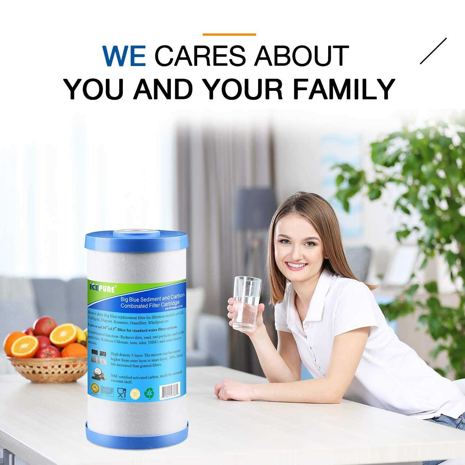 Alternative view of PUREPLUS 5 Micron 10 x 4.5 Whole House Sediment and Carbon Water Filter Replacement Cartridge for GE FXHTC