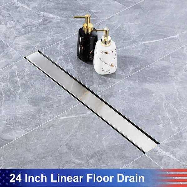 Alternative view of RAINLEX 24 in. Stainless Steel Linear Shower Drain with Tile-in Cover