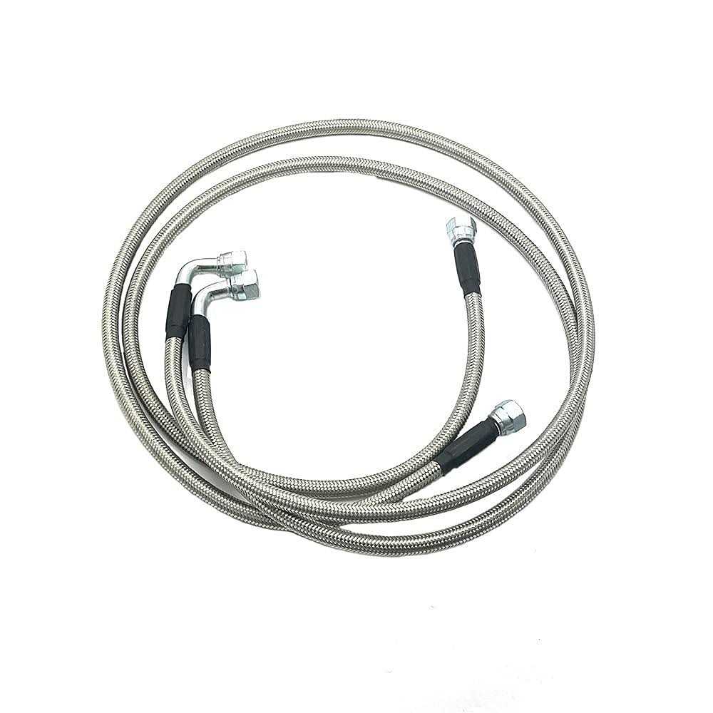 Alternative view of POWERWORKS Stainless Steel Flexible Braided Transmission Cooler Hoses/Line 52”Length compatible with TH350 700R4 TH400