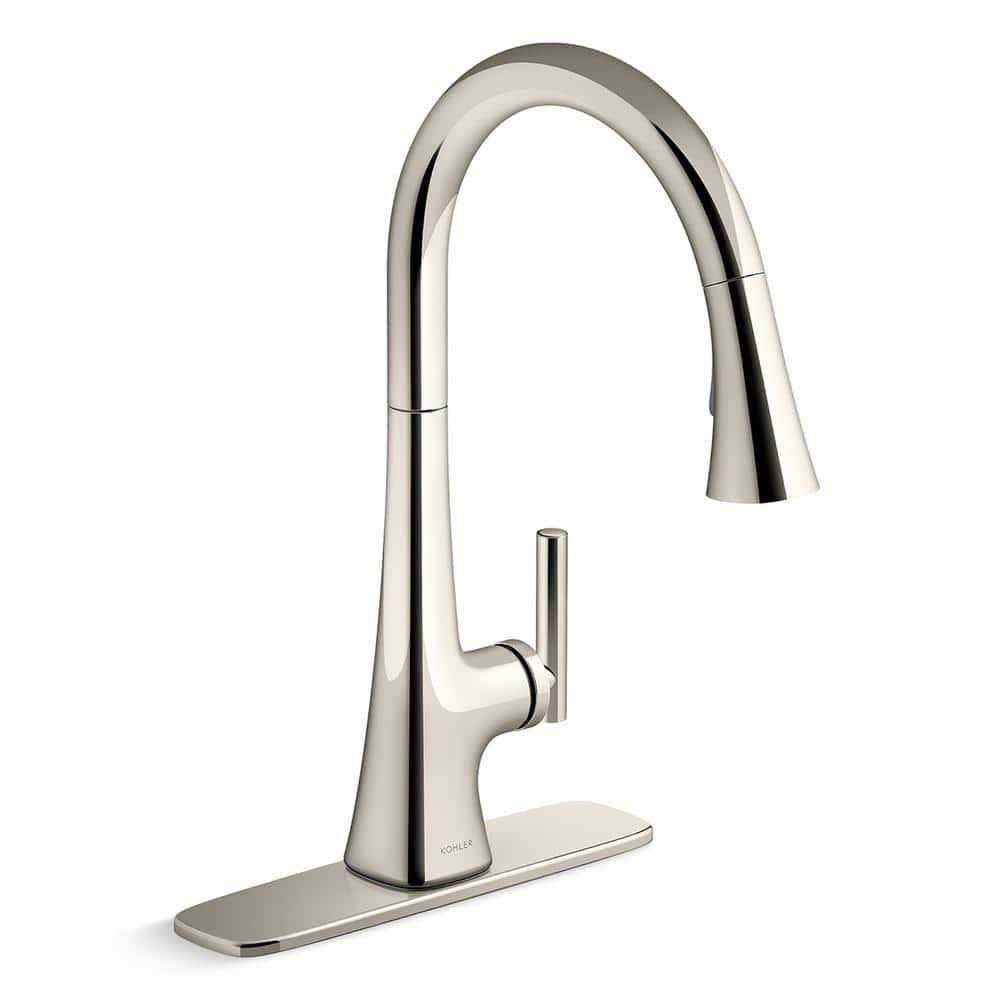 KOHLER Conti Single Handle Pull Down Sprayer Kitchen Faucet