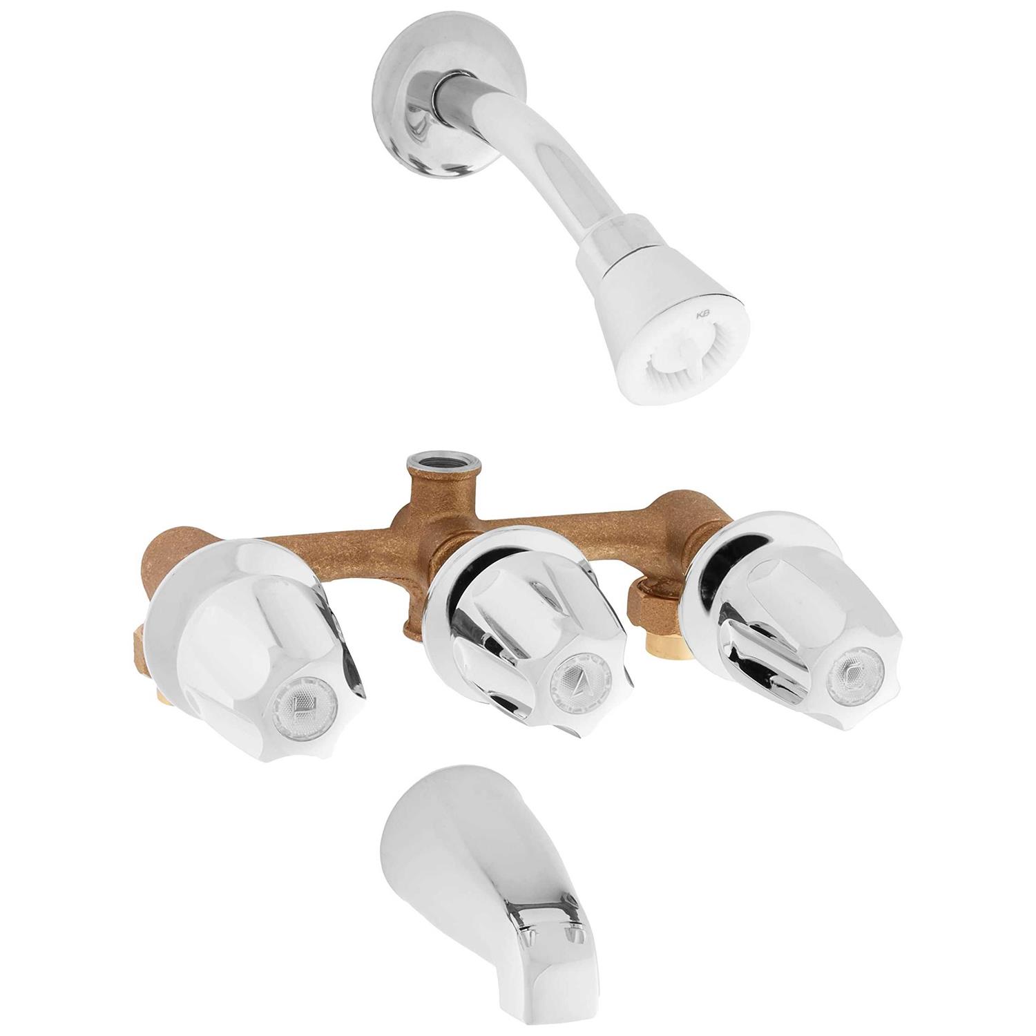 Elements of Design Ef110 Three Handle Tub Shower Faucet