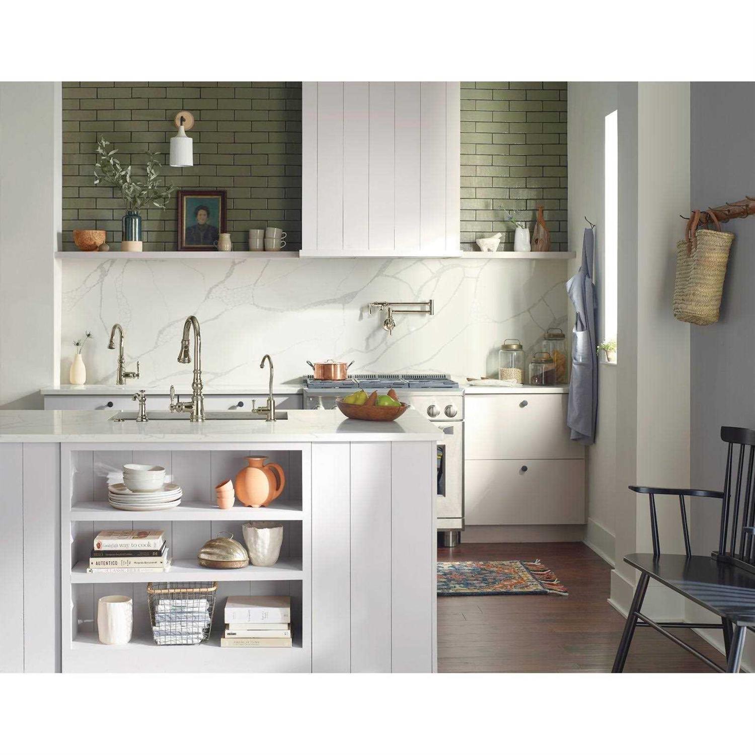 Alternative view of Moen S73004NL Weymouth Polished Nickel One-Handle Pulldown Kitchen Faucet