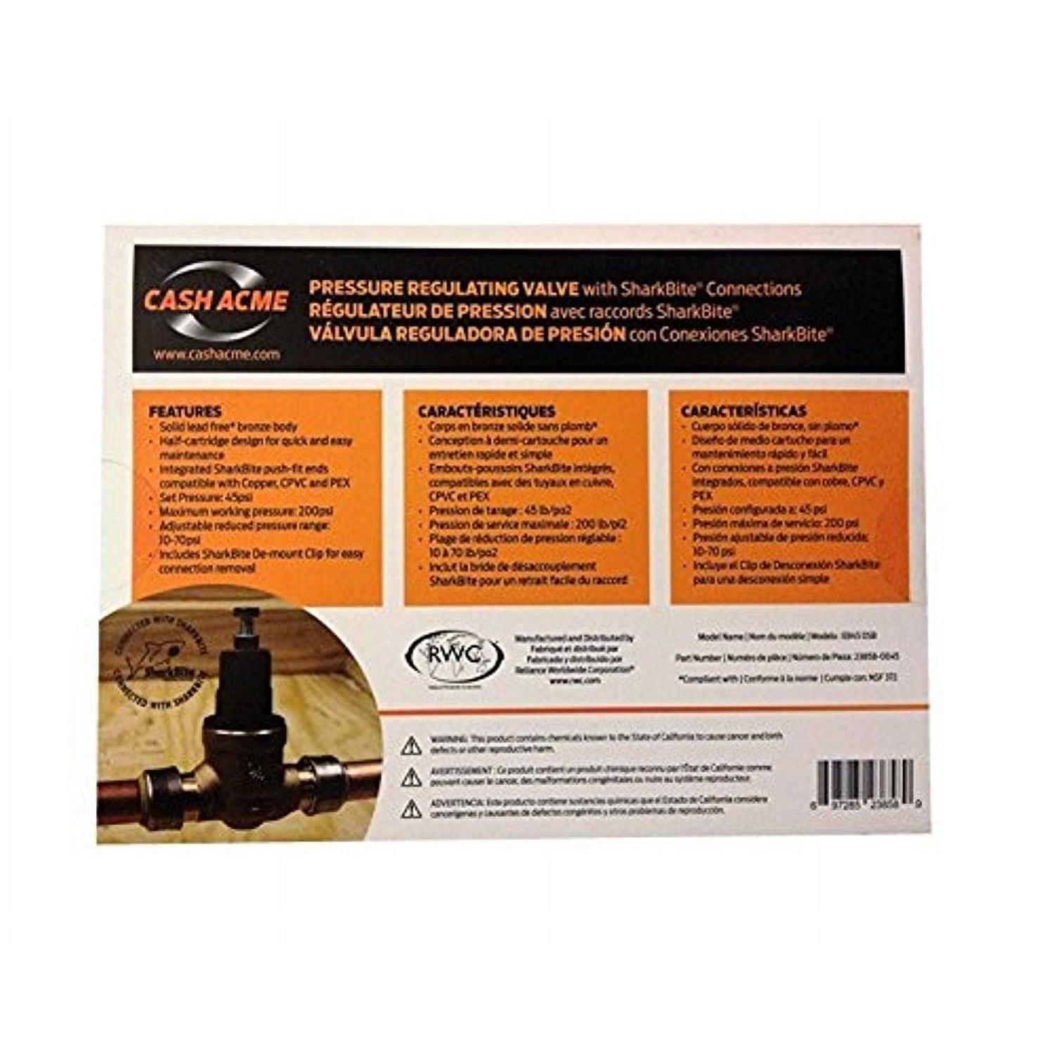 Alternative view of SharkBite Push-to-Connect Bronze EB-45 Direct Pressure Regulator Valve 23858-0045