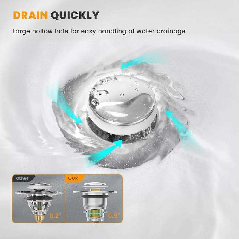 Alternative view of NEHAJUNXI Bathroom Sink Pop Up Drain Stopper Brass Bullet core Filter with Removable Stainless Steel Filter Basket Hair Catcher Universal Basin Sink Plug