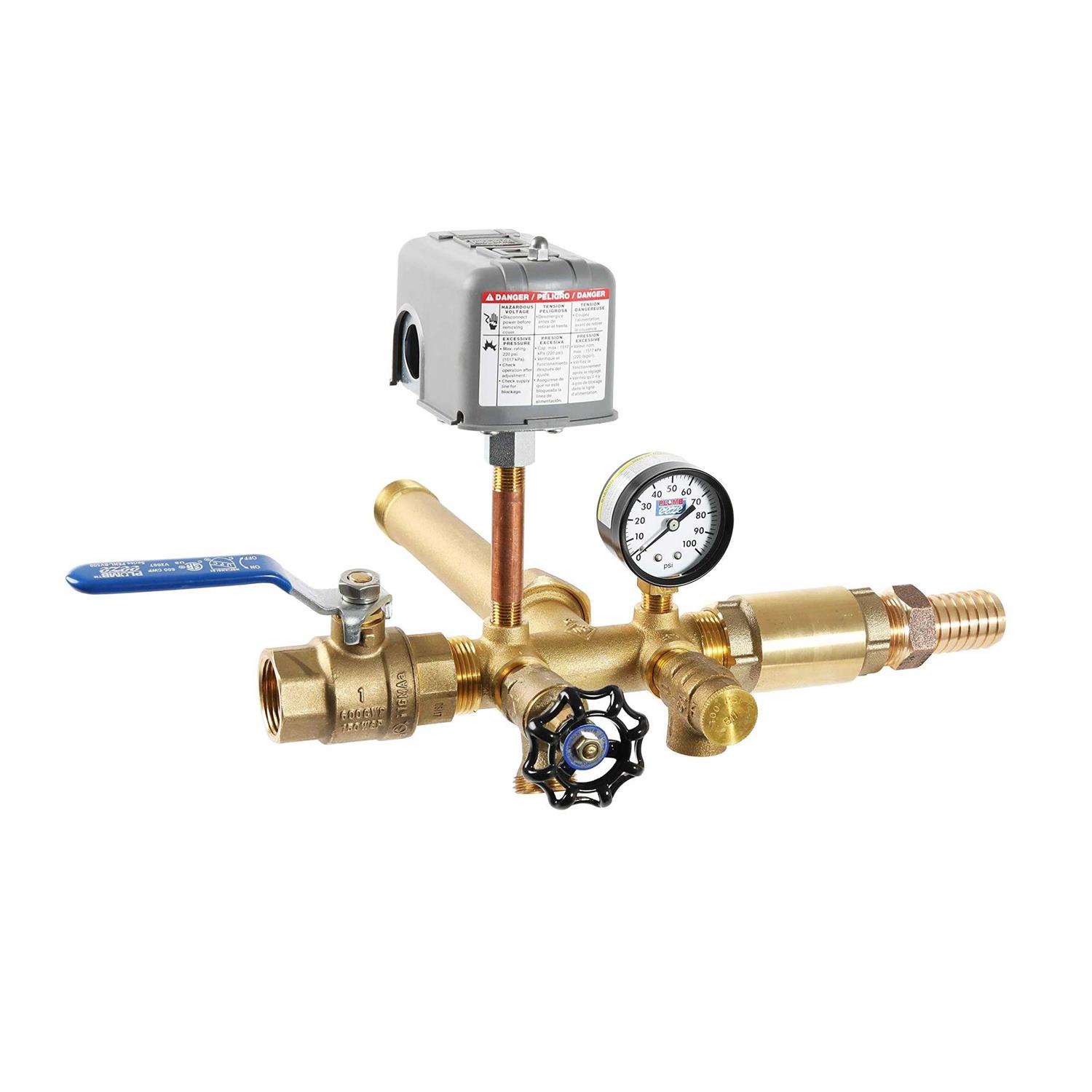 Plumb eeze Pressure Tank Installation Kit with 1' Brass Union Tank Tee to fit Most Pressure Tanks with diameters up to 16
