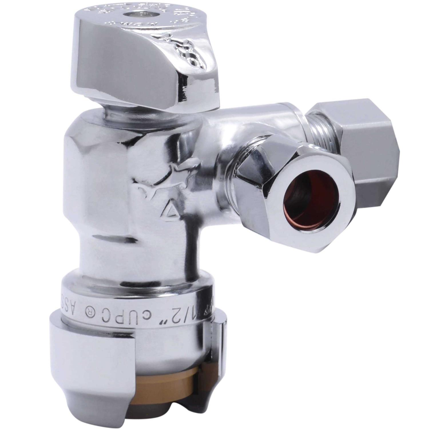 SharkBite Dual-Outlet Angle Stop Valve 1/2 x 3/8 x 3/8 in Connection 25558LF