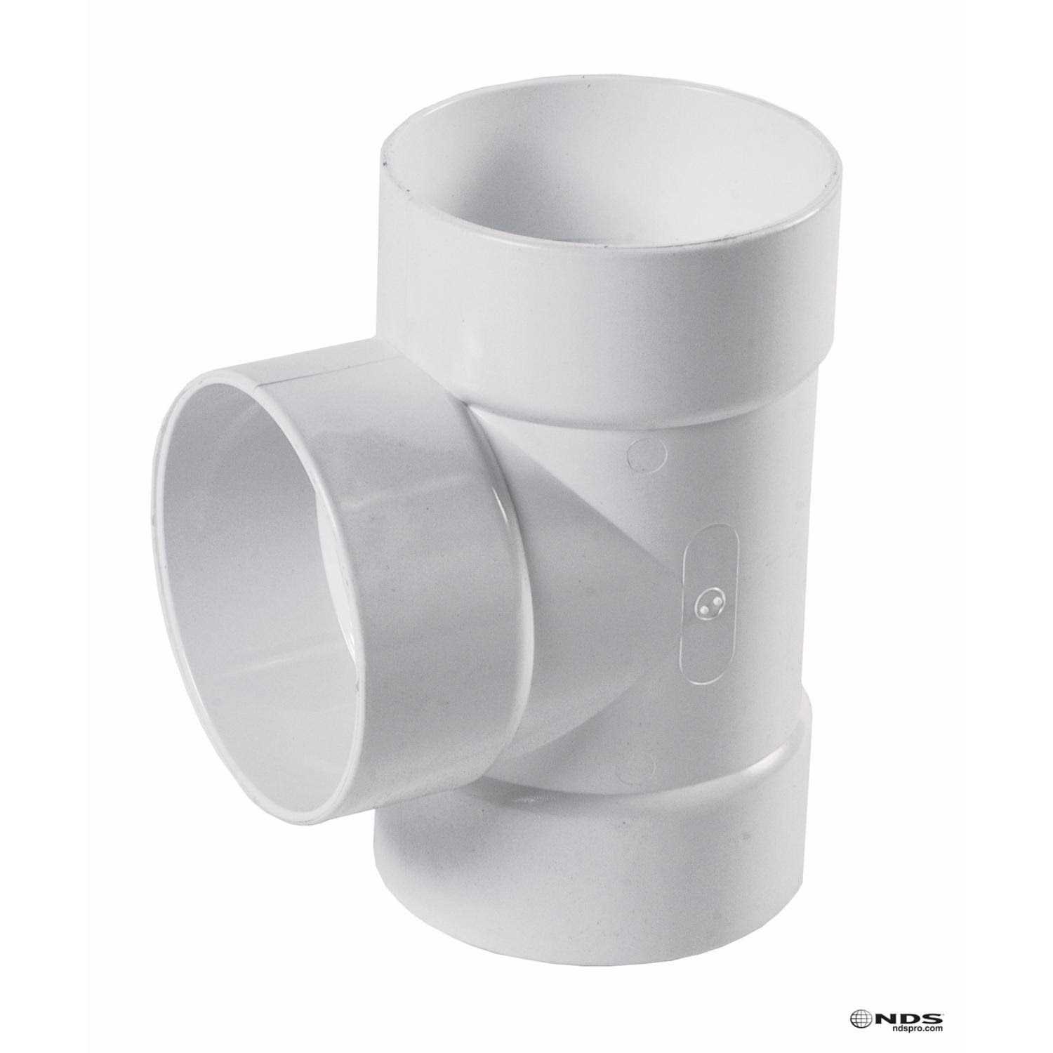 NDS 4P01 Schedule 35 4 in. Hub each X 4 in. D Hub PVC Straight Tee
