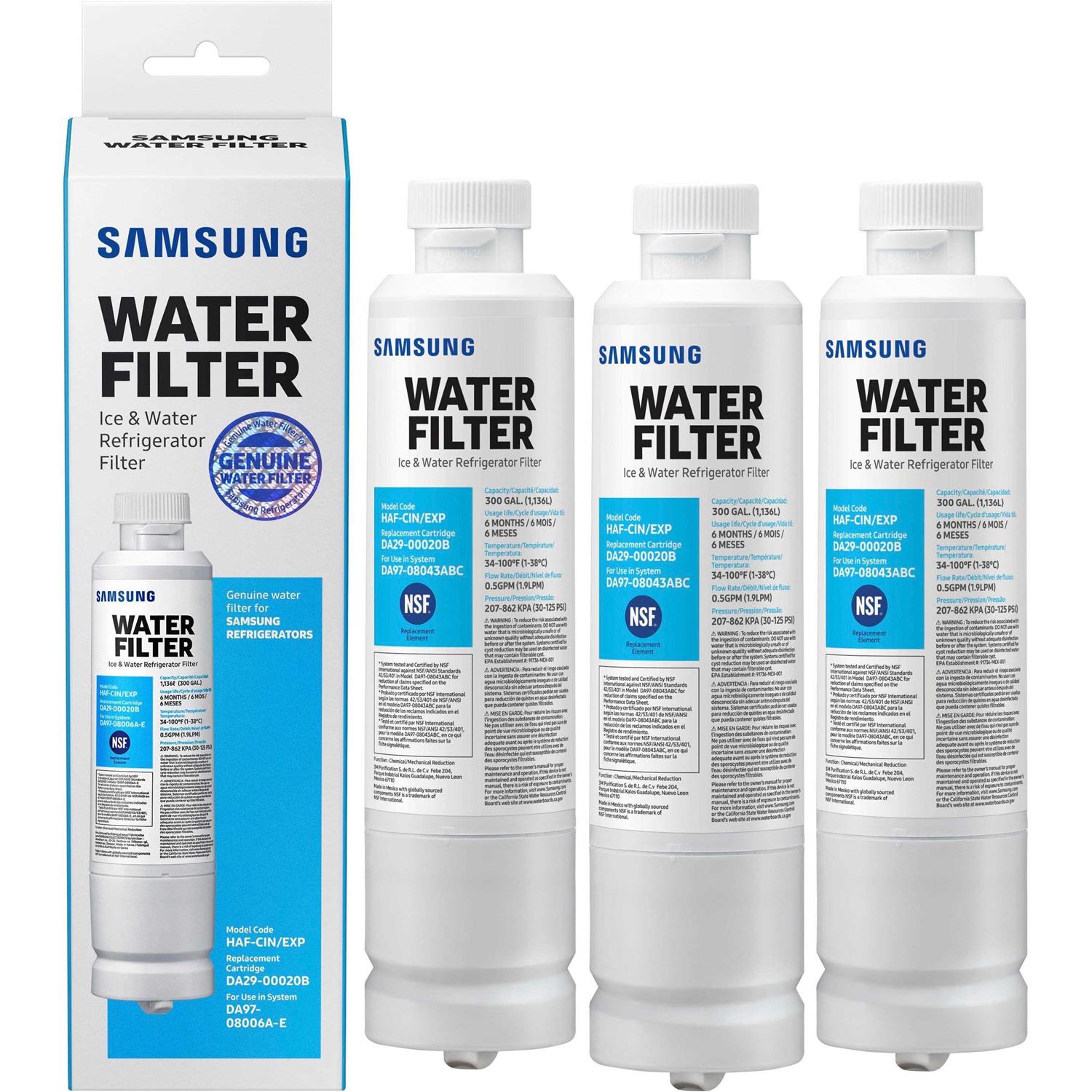 Samsung Appliances HAF-CIN 3 Pack Refrigerator Water Filter HAF-CIN-3P