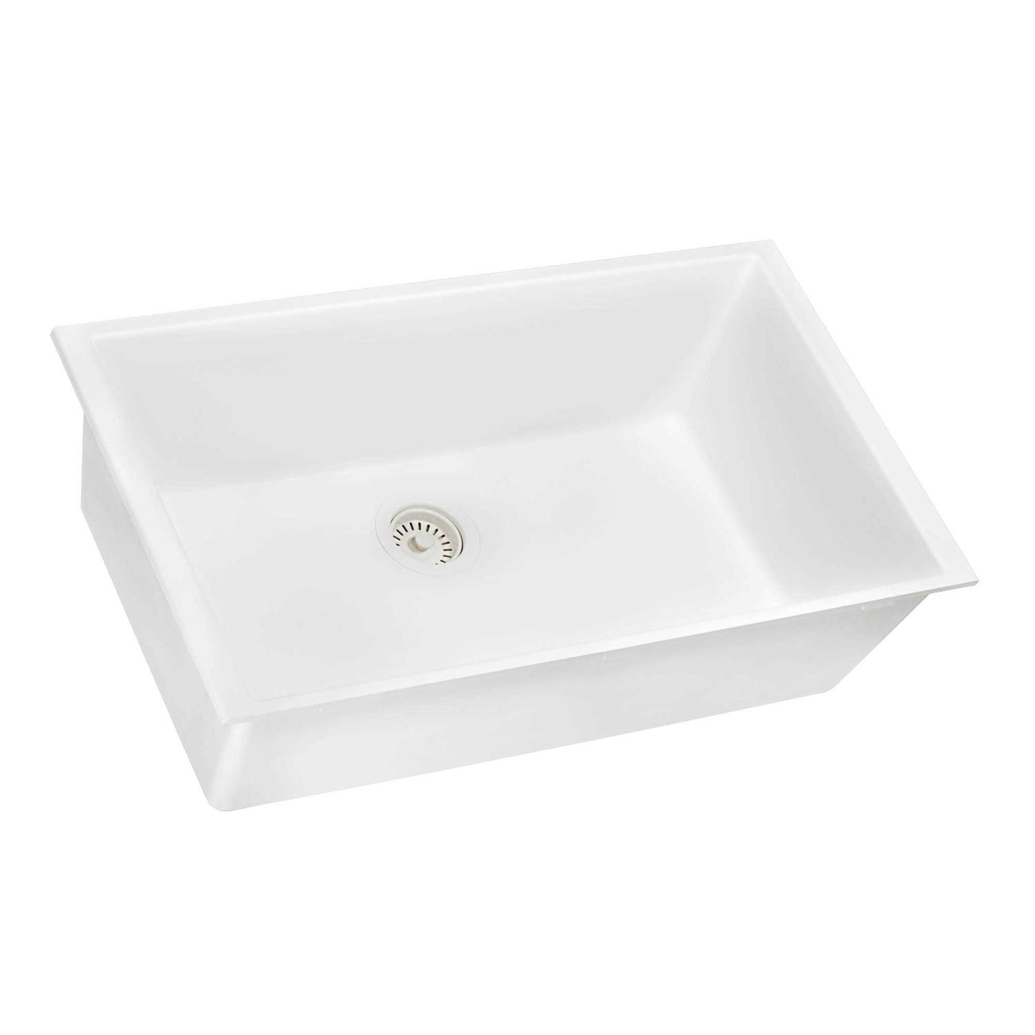 Ruvati 30 x 18 inch Granite Composite Undermount Single Bowl Kitchen Sink RVG2030