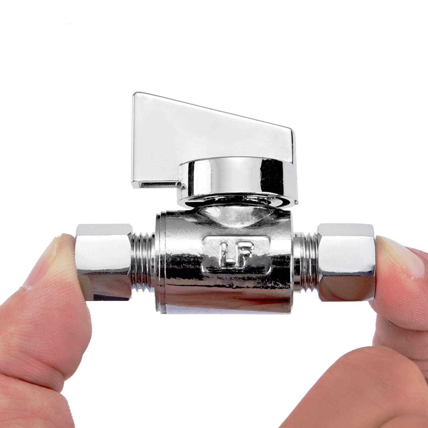 Alternative view of Minimprover 2 Pack Premium Brass Compression x Compression Quarter Turn Water Straight Angle Valve