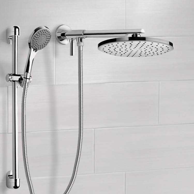 Remer Dual Shower Head Set With 2-Way Diverter Shower Head Arm and Sliding Rail Remer DSH02