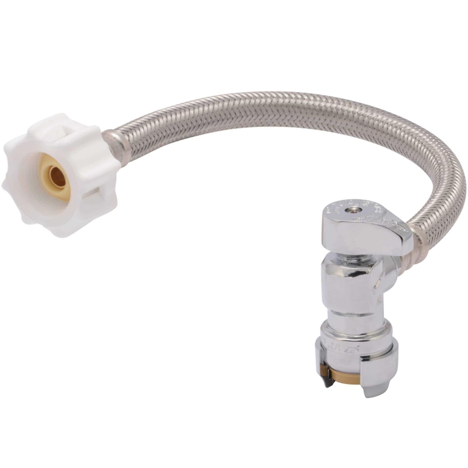 SharkBite Click Seal 1/2 in. x 7/8 in. x 12 in. Push-to-Connect Angle Stop Toilet Connector 24656