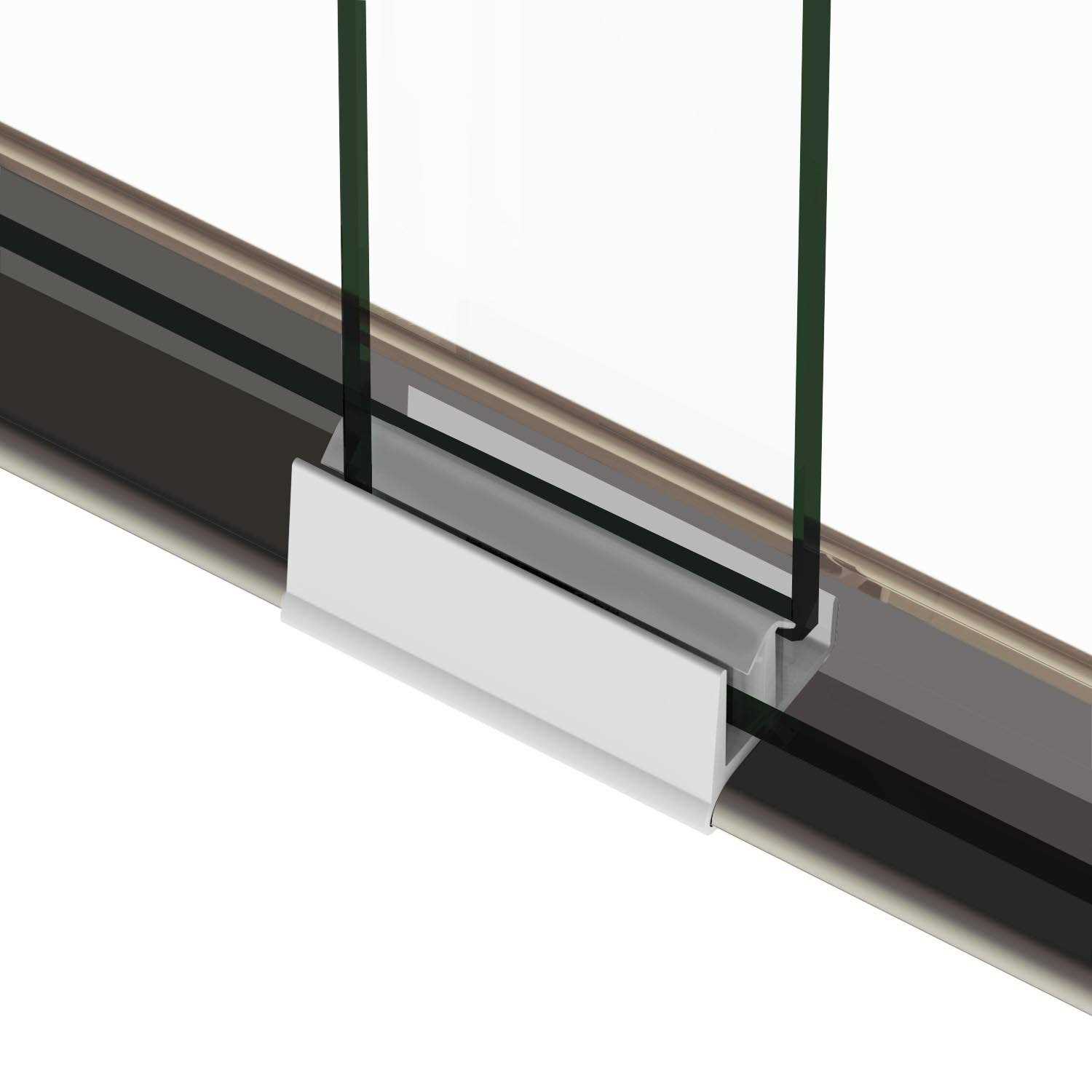 Alternative view of ELEGANT 48 x 72 Sliding Shower Door Semi-Frameless Brushed Nickel
