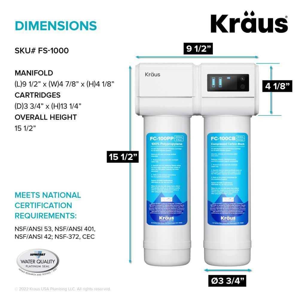 Alternative view of Kraus FS-1000-KFF-1691 Purita 2-Stage Under-Sink Filtration Britt 2-in-1 Pull-Down Single Handle Water Filter Kitchen Faucet