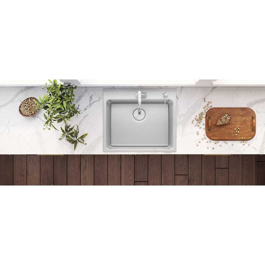 Alternative view of Ruvati 23 x 20 inch Drop-in Topmount Kitchen Sink 16 Gauge Stainless Steel Single Bowl RVM5923