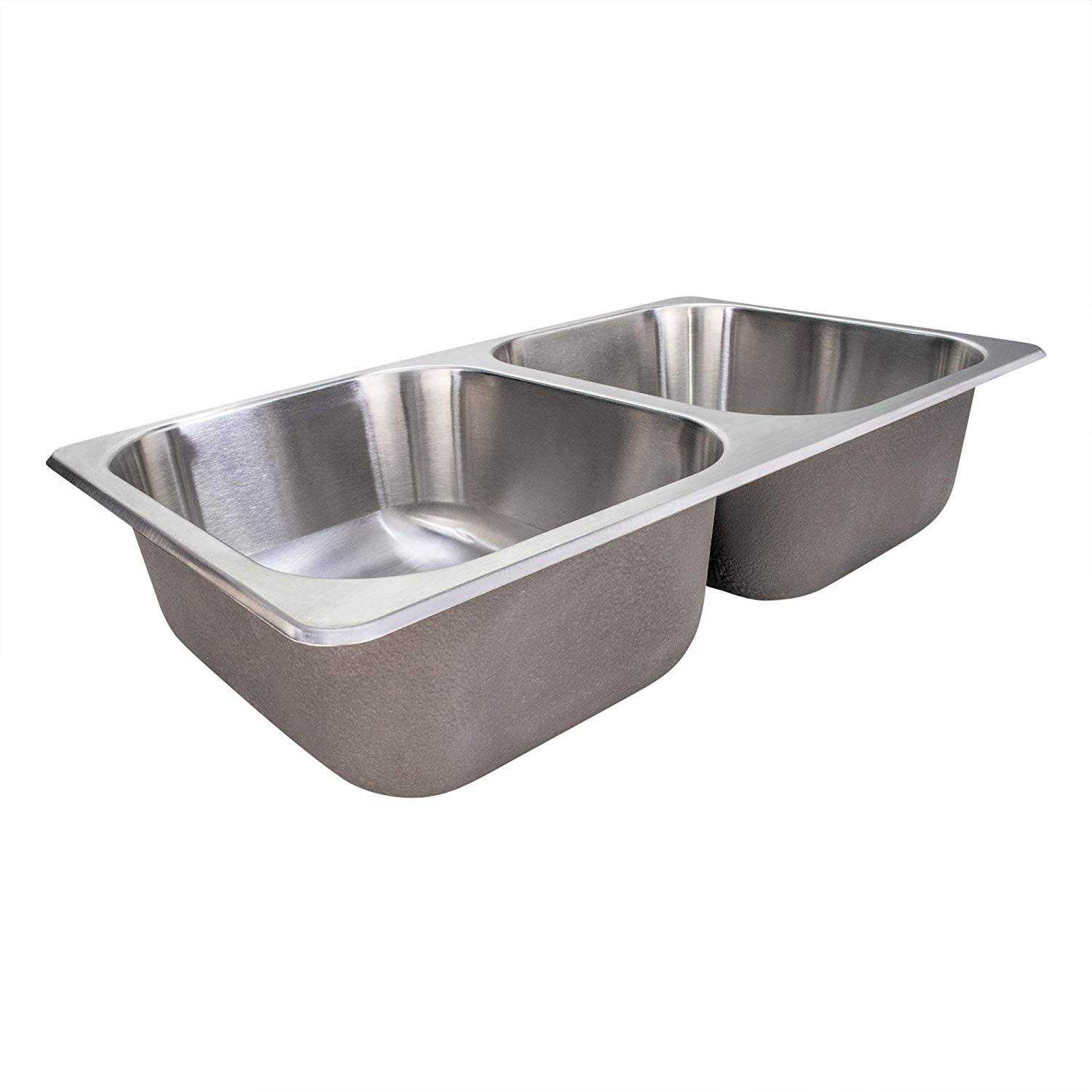 Recpro RV Stainless Steel Sink 27x16x17 Double RV Kitchen Sink