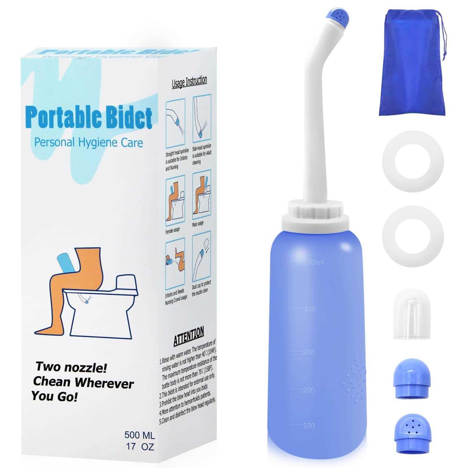 RUFCRIL Peri Bottle Portable Travel Bidet with Carry Bag TPE Material Can Be Boiled