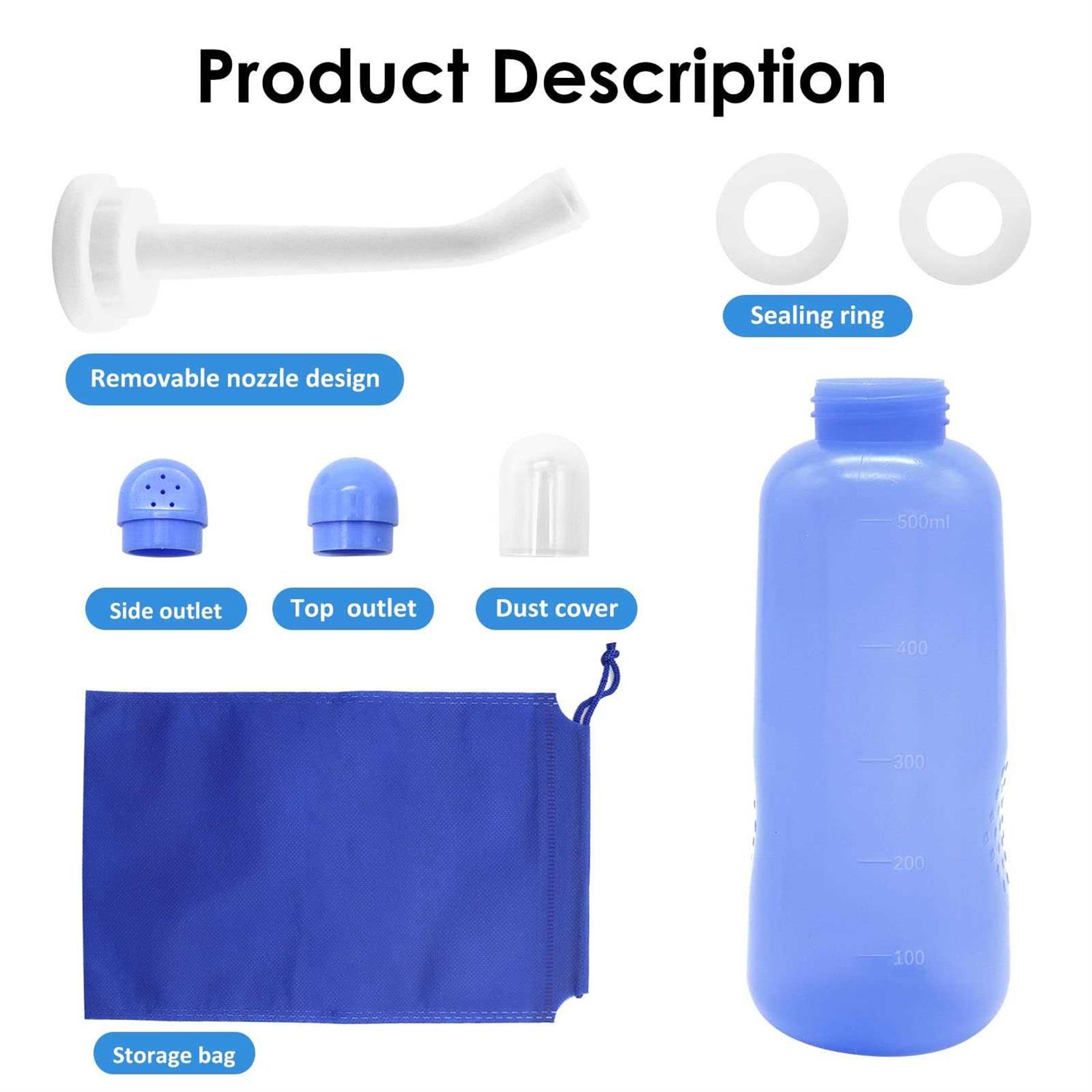 Alternative view of RUFCRIL Peri Bottle Portable Travel Bidet with Carry Bag TPE Material Can Be Boiled